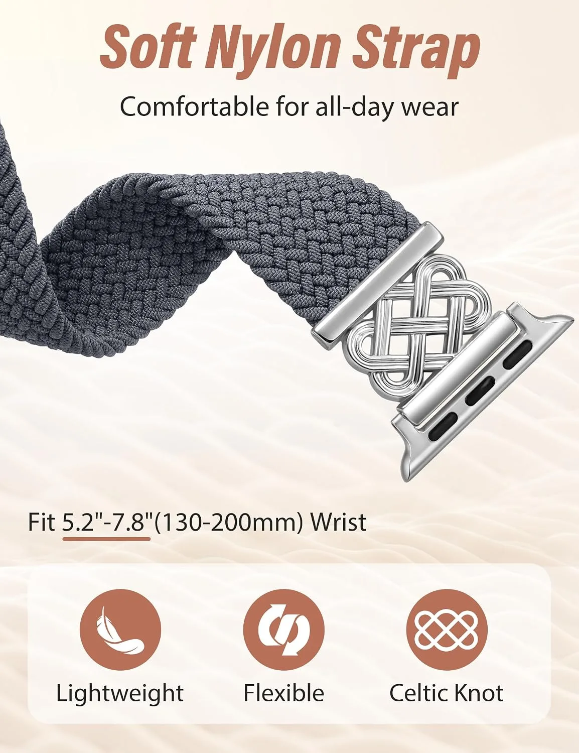 Braided Stretchy Band with Magnetic Clasp for Apple Watch Bands Women Men