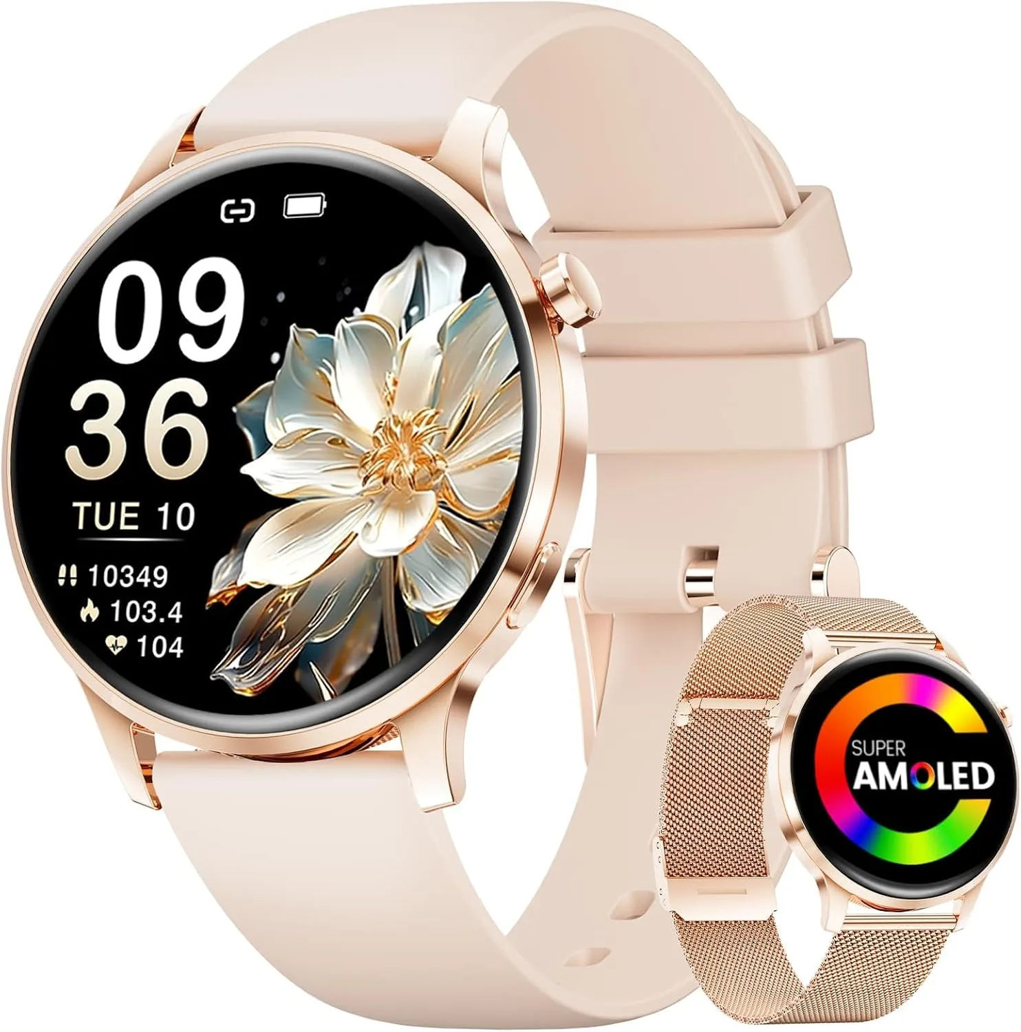 LIGE Smart Watches for Women,1.32" HD Fitness Tracker Watch with Answer/Make Call,AI Voice Control,Heart Rate/Calories/SpO2 Monitor 100+ Sport Modes Ladies Smart Watch for Android iOS (Pink)