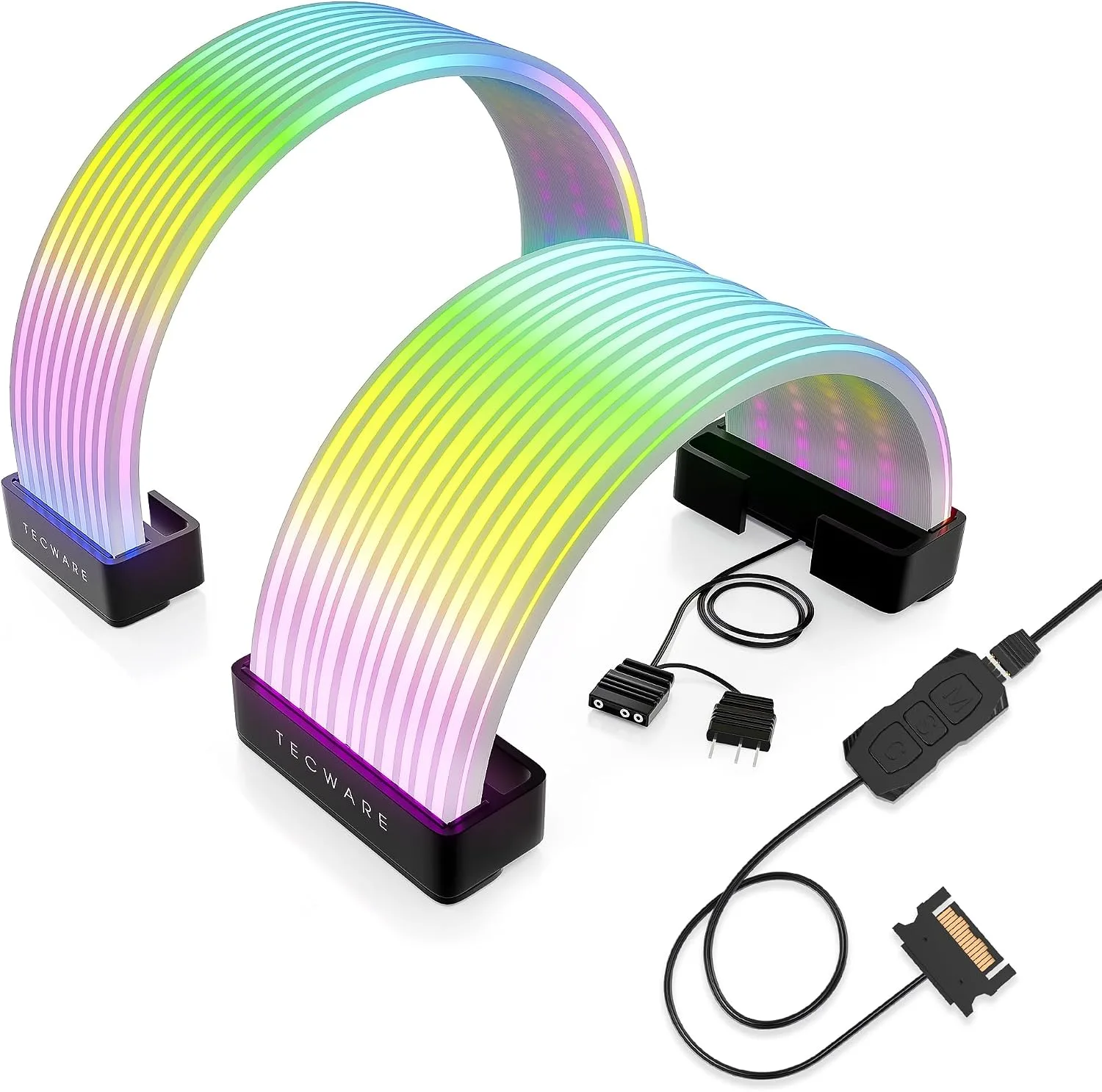 Kit de cubiertas para cables Flex RGB Tecware compatible con motherboard 24 pines y GPU 8/16 pines