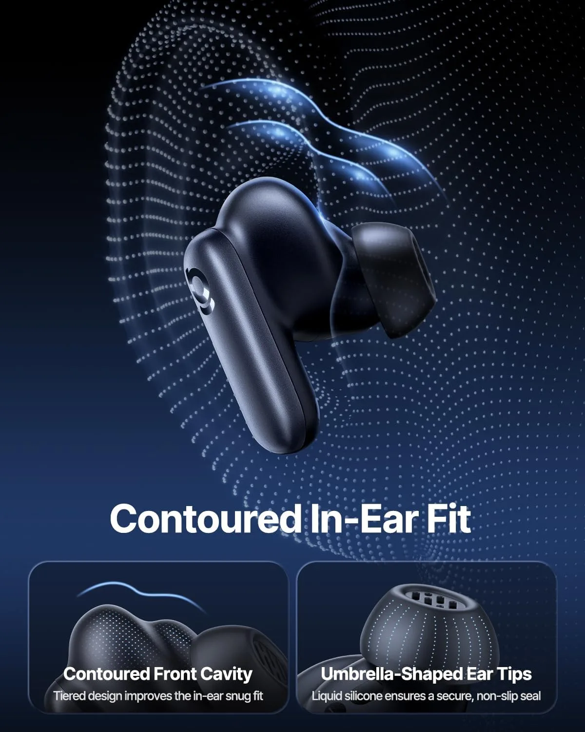 Baseus Inspire XP1 Adaptive Noise Cancelling Earbuds, Sound by Bose, Dolby Audio, Premium Real-Time Adaptive ANC, Adaptive Tuning Sound, Natural Fit Design, 6-Mic Adaptive Clear Calls, 45H Playtime