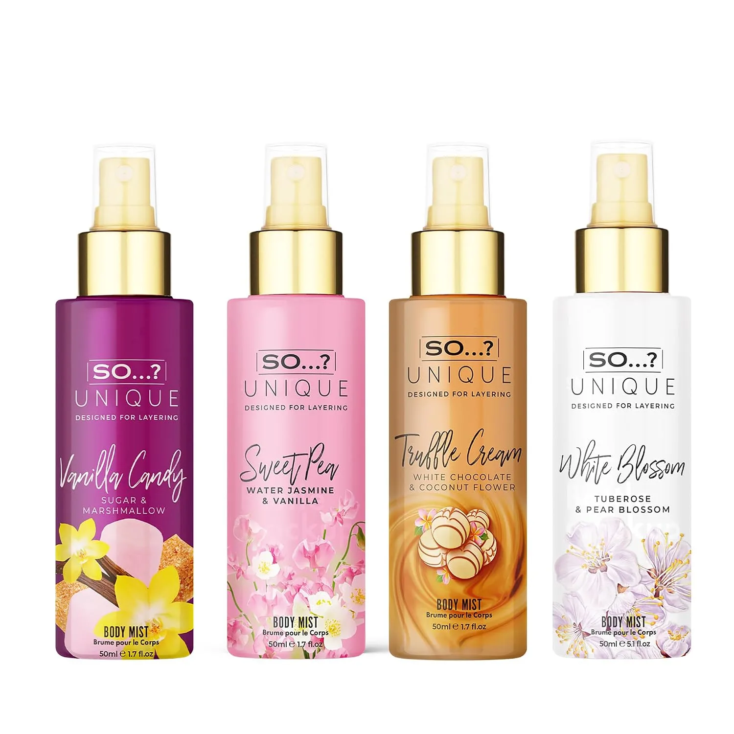 So...?…? Unique Body Mist Set, 4 pcs