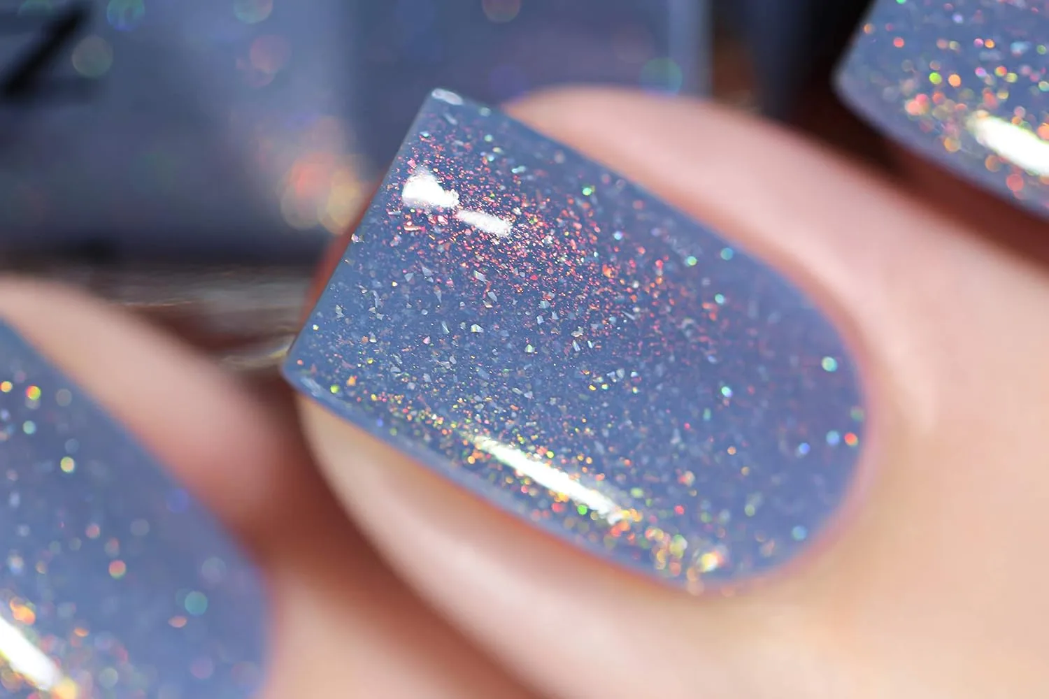 ILNP Dusk To Dawn - Dusky Blue Holographic Nail Polish