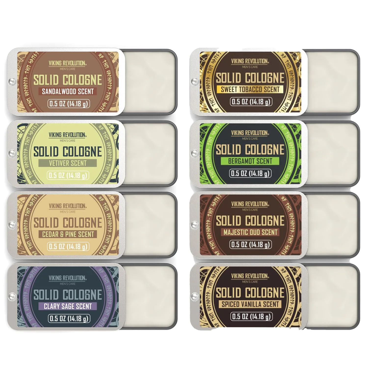 Viking Revolution Solid Cologne Set - 0.5 oz (8 Pack)