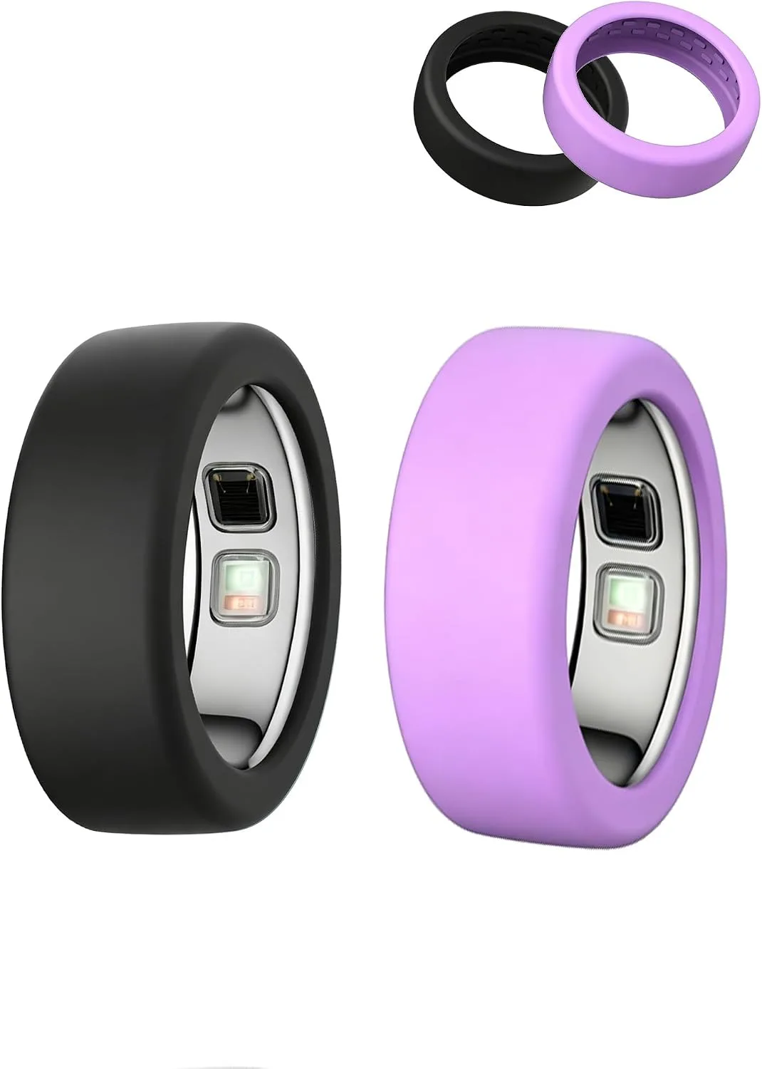 for OURA Ring5 Silicone Ring Protector Case.(Size:6~9)-Black+Purple