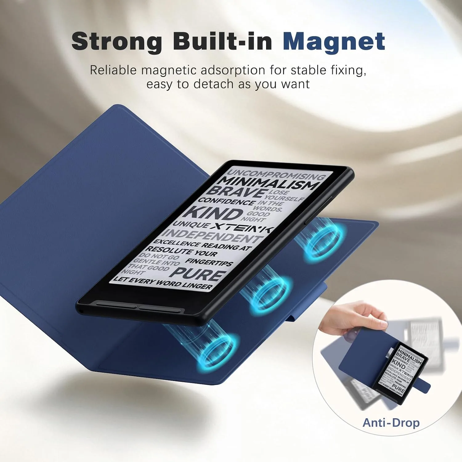 MoKo Magnetic Slim Folio Case for 3.7" XTEINK X3 eReader 2026, Gray Forest