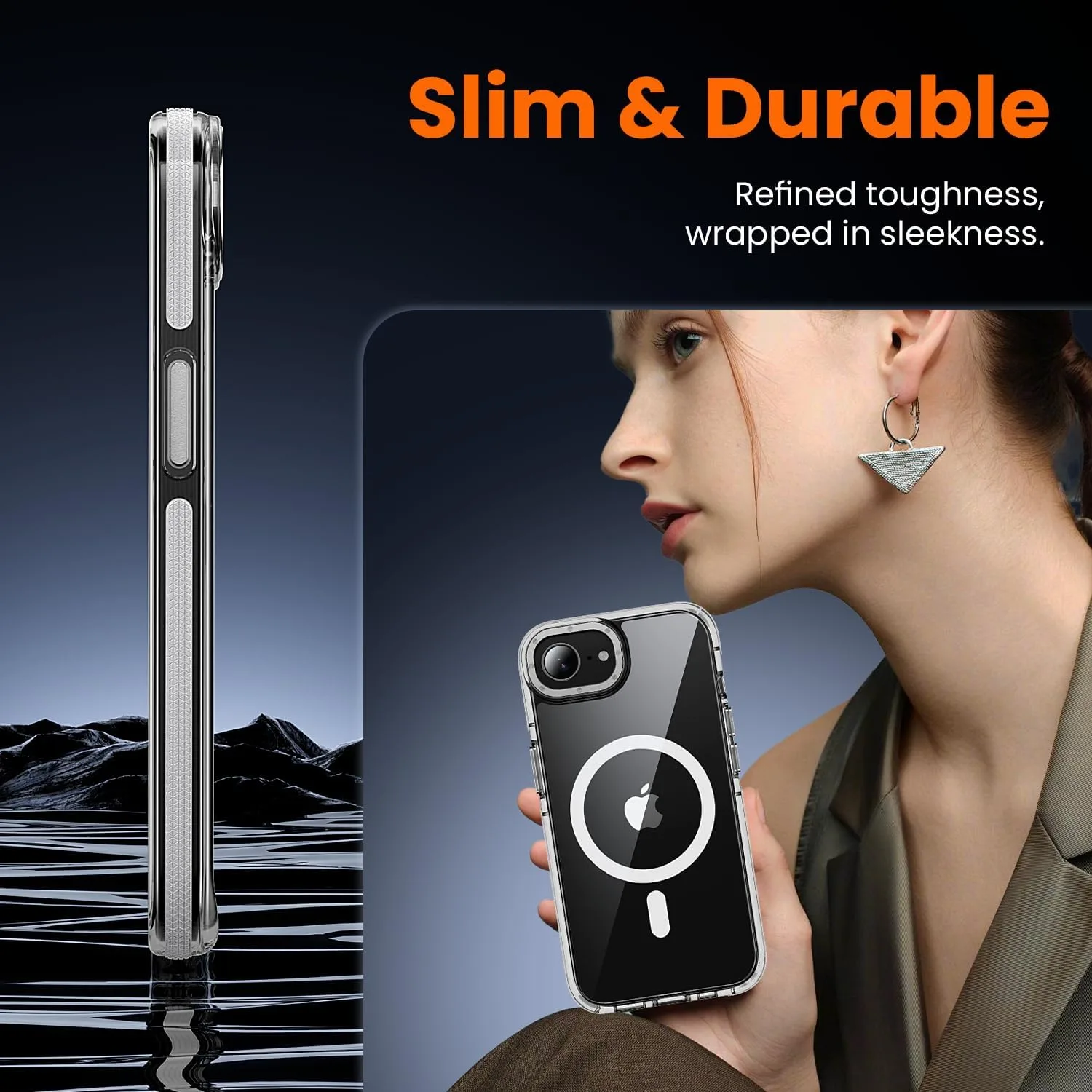 toushion 3 in 1 for iPhone 16E Case/iPhone 17E Case Clear Bumper