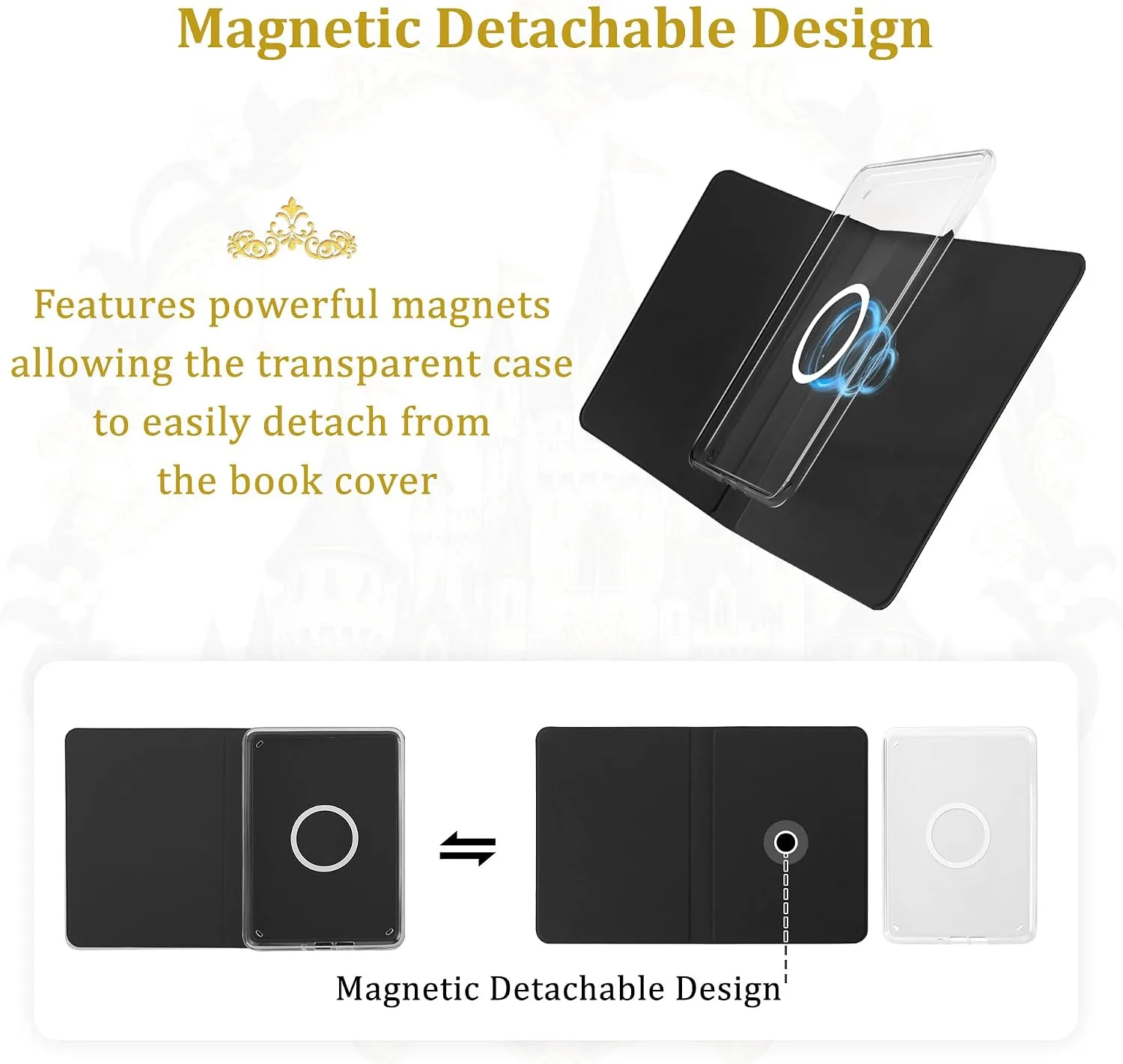 Magnetic Book Cover Case for 7'' Kindle Paperwhite & Colorsoft