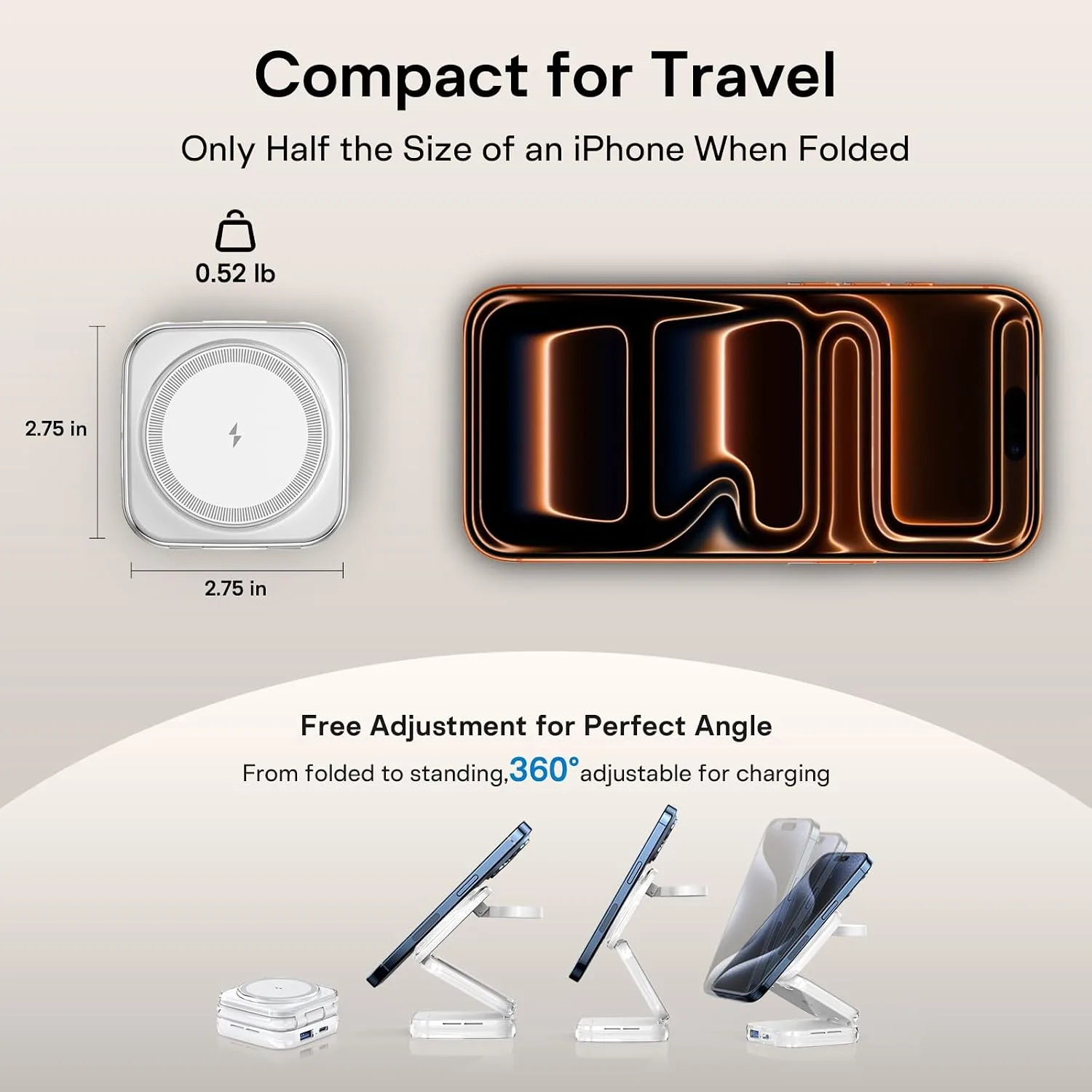 AC ISLAND 5-in-1 Wireless Charger for MagSafe，35W Travel Charging Station