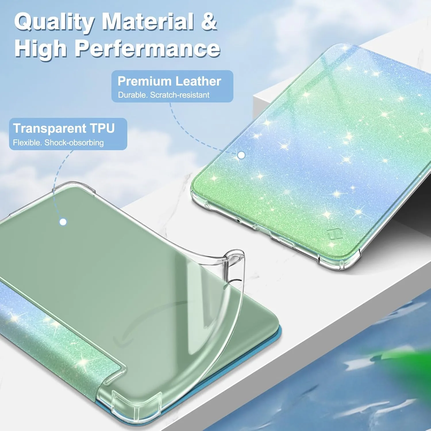 Fintie Slim TPU Case for 6" Kindle 11th Generation 2024/2022, Seaside Ombre