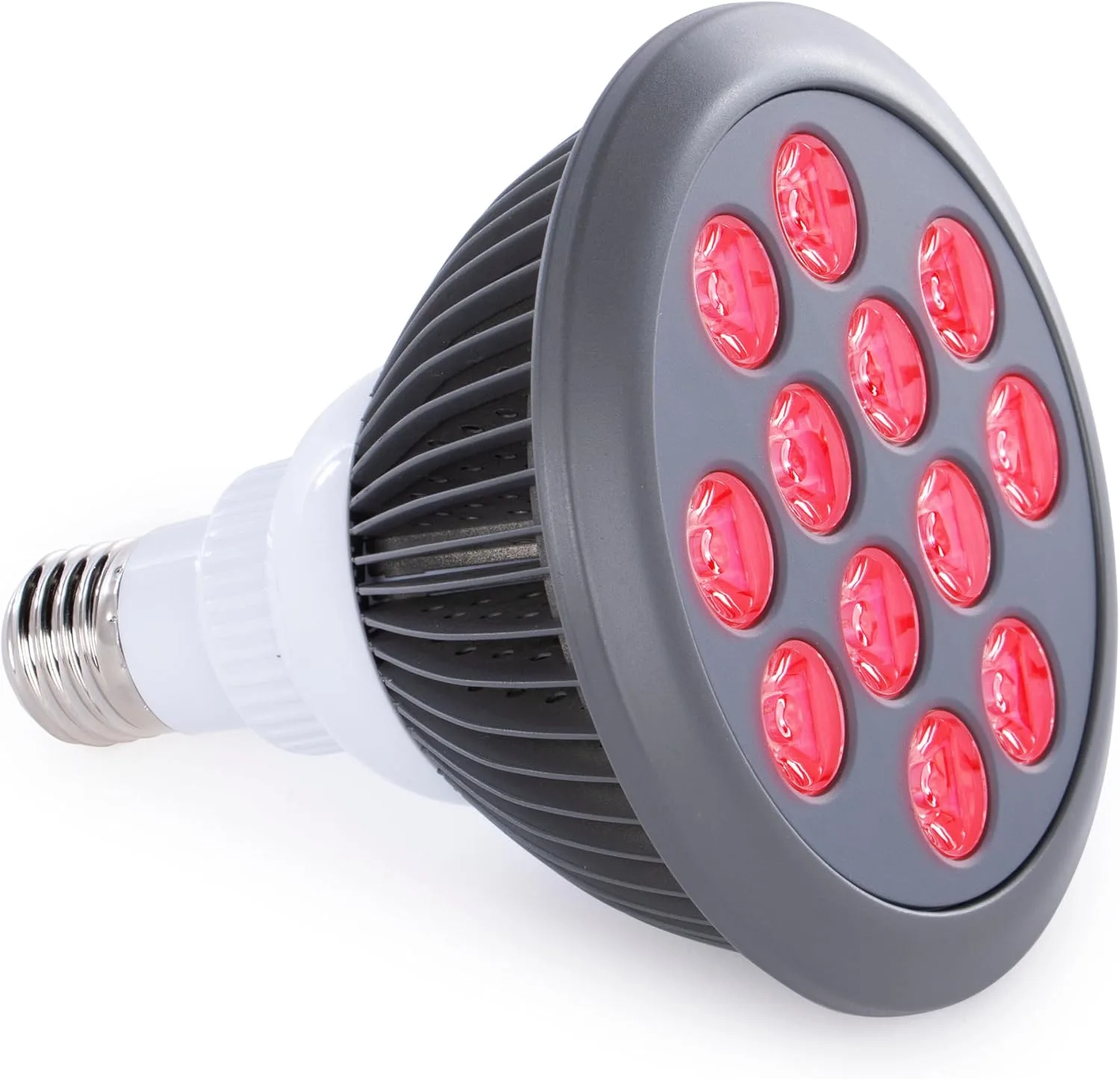 Hooga Red Light Therapy Bulb, 660nm & 850nm Red & Near Infrared Light, 12 Dual-Chip LEDs, Targeted Light Bulb with Base & Braided Power Cord for Home Wellness Routine, HG24