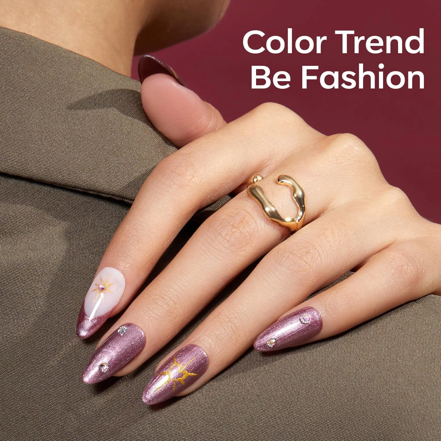 modelones Glitter Gel Nail Polish Pastel Red Gel Nail Polish