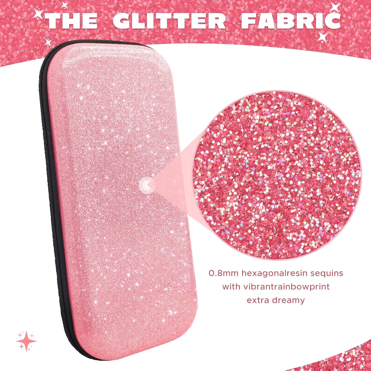 homicozy Glitter Carrying Case for Nintendo Switch & Switch OLED Console