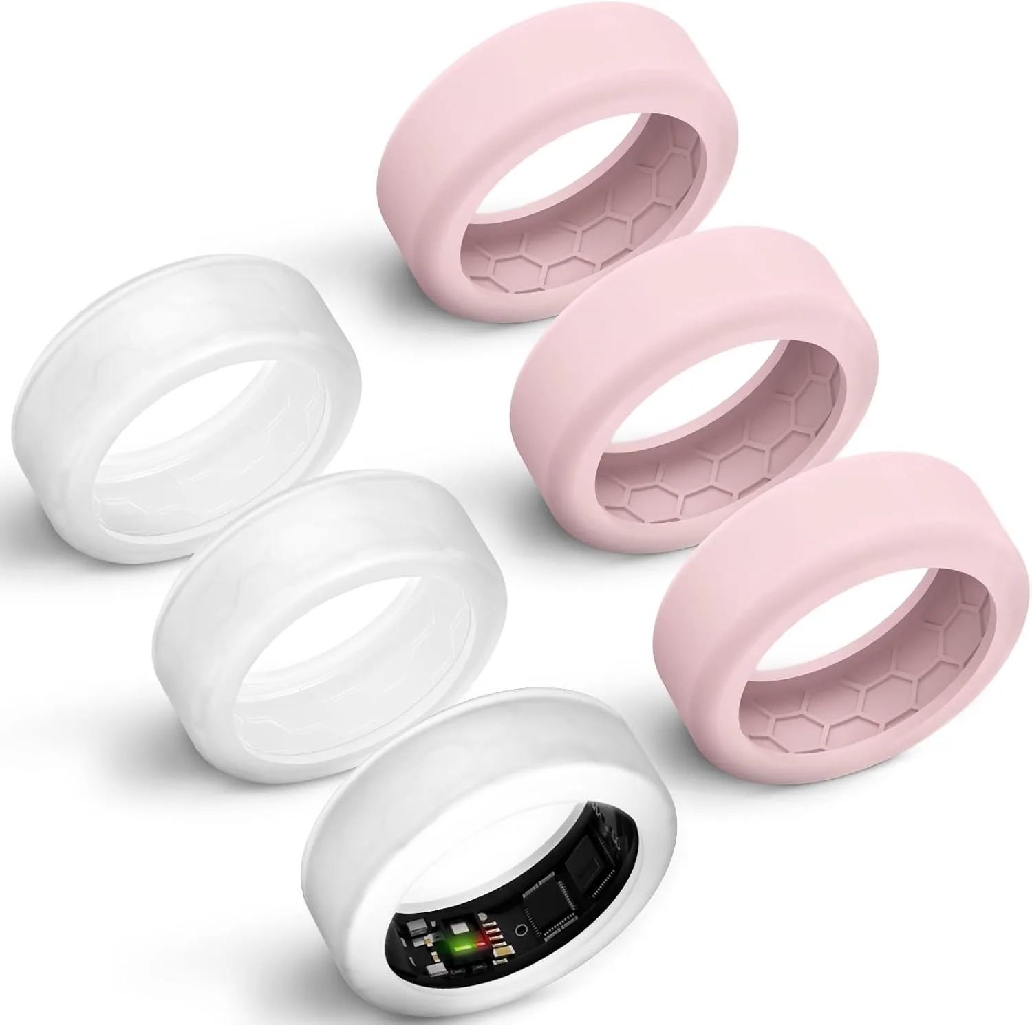 6 Pack Anti-Scratch Silicone Covers Fits 7mm and 8mm Smart Rings, 7MM Protector for RingConn 3/2/2 Air/Samsung Galaxy Ring, 8MM Protector for Oura Gen 4/3/Ultrahuman Ring
