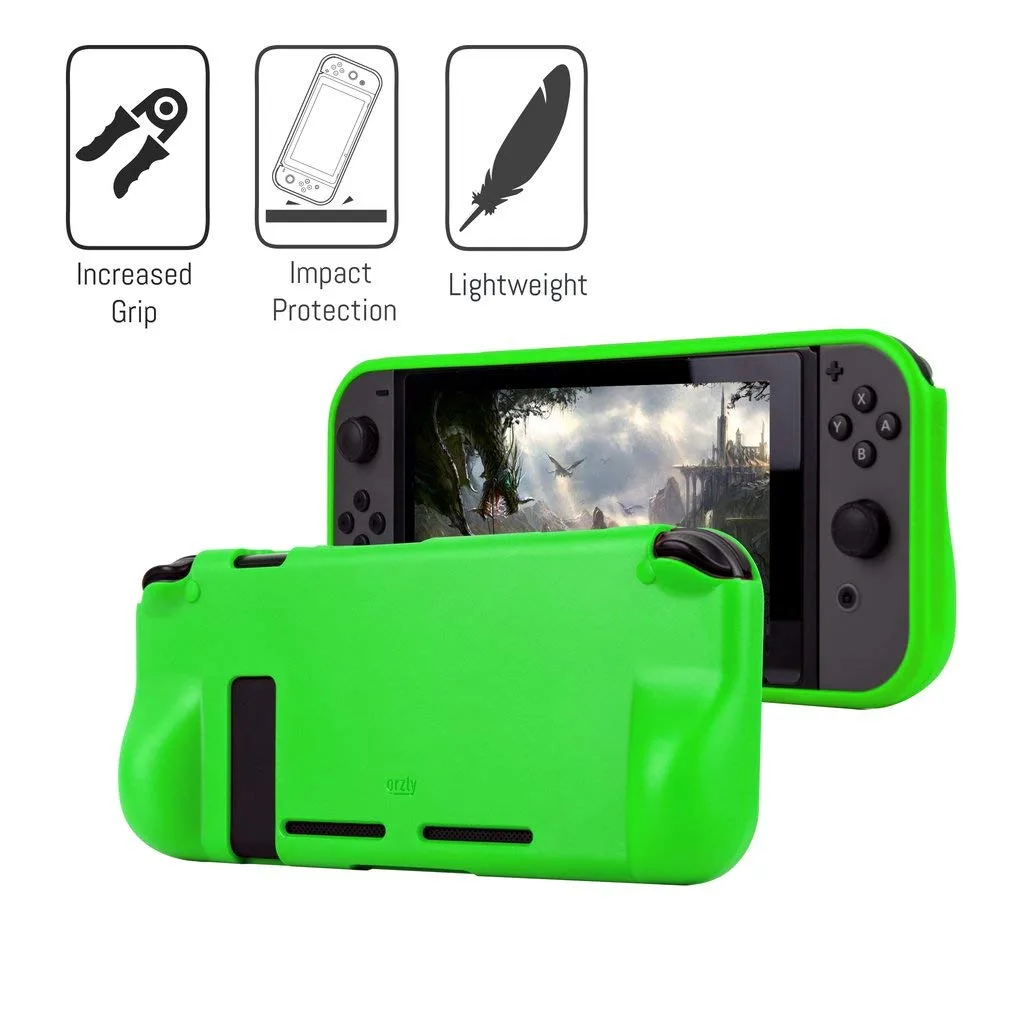 Orzly Essential Accessories Bundle for Nintendo Switch 1 & OLED, Green