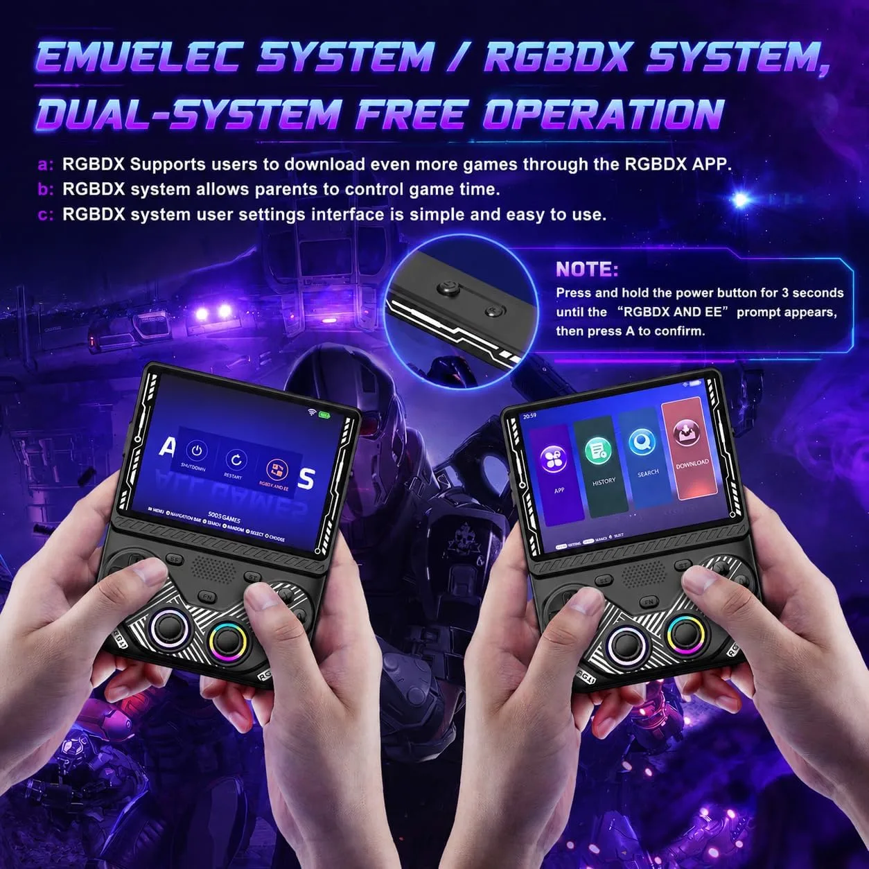 RG43V Pro Retro Handheld Game Console, 4.3" IPS HD Screen, RK3562 Quad-Core Processor, 64GB Support 30+ Emulators & 22000+ Games, WiFi 6 Multiplayer, HDMI Output (Blue 64GB)