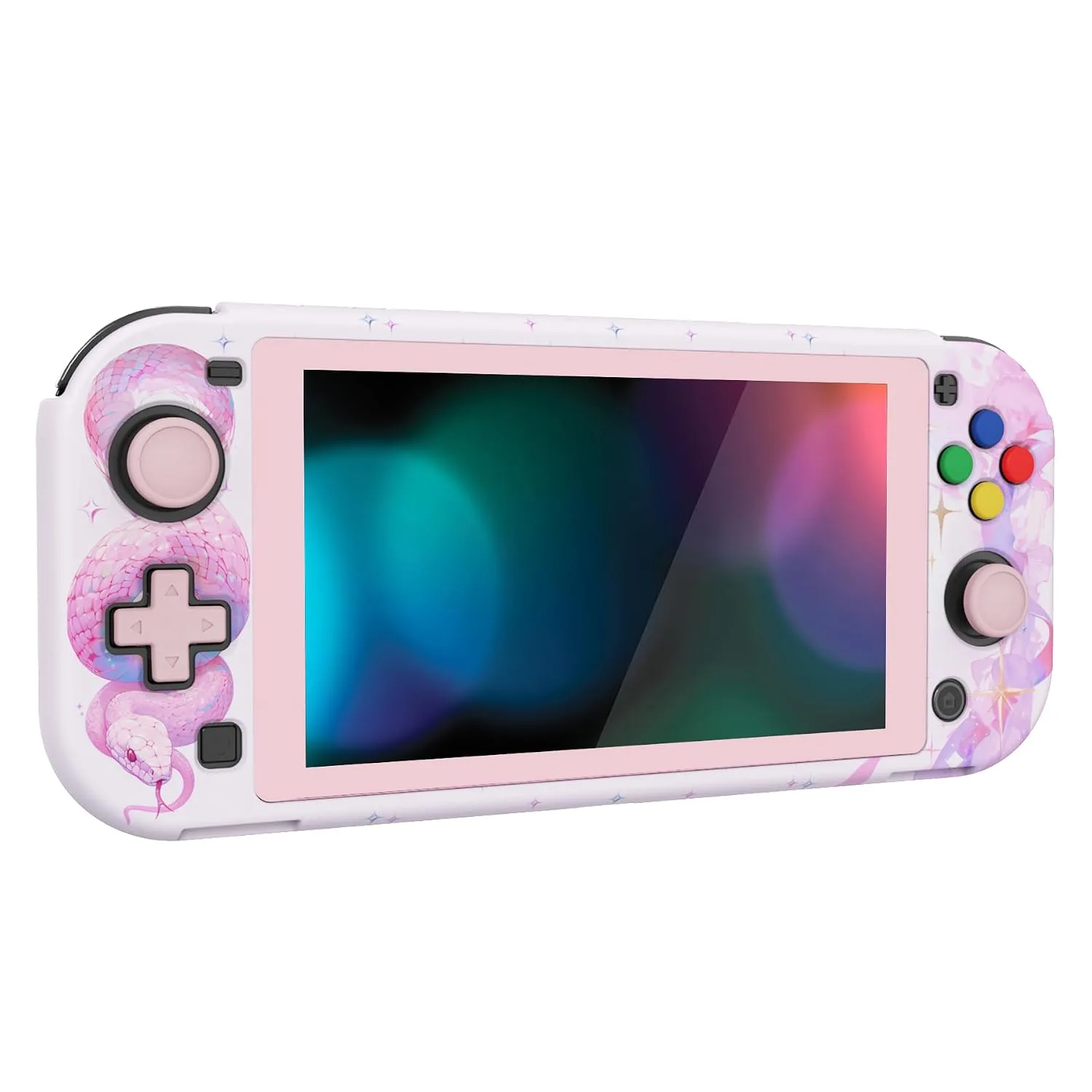 PlayVital ZealProtect Protective Case for Nintendo Switch Lite, Hard Shell Ergonomic Grip Cover for Nintendo Switch Lite w/Screen Protector & Thumb Grips & Button Caps - Celestial Serpent's Embrace