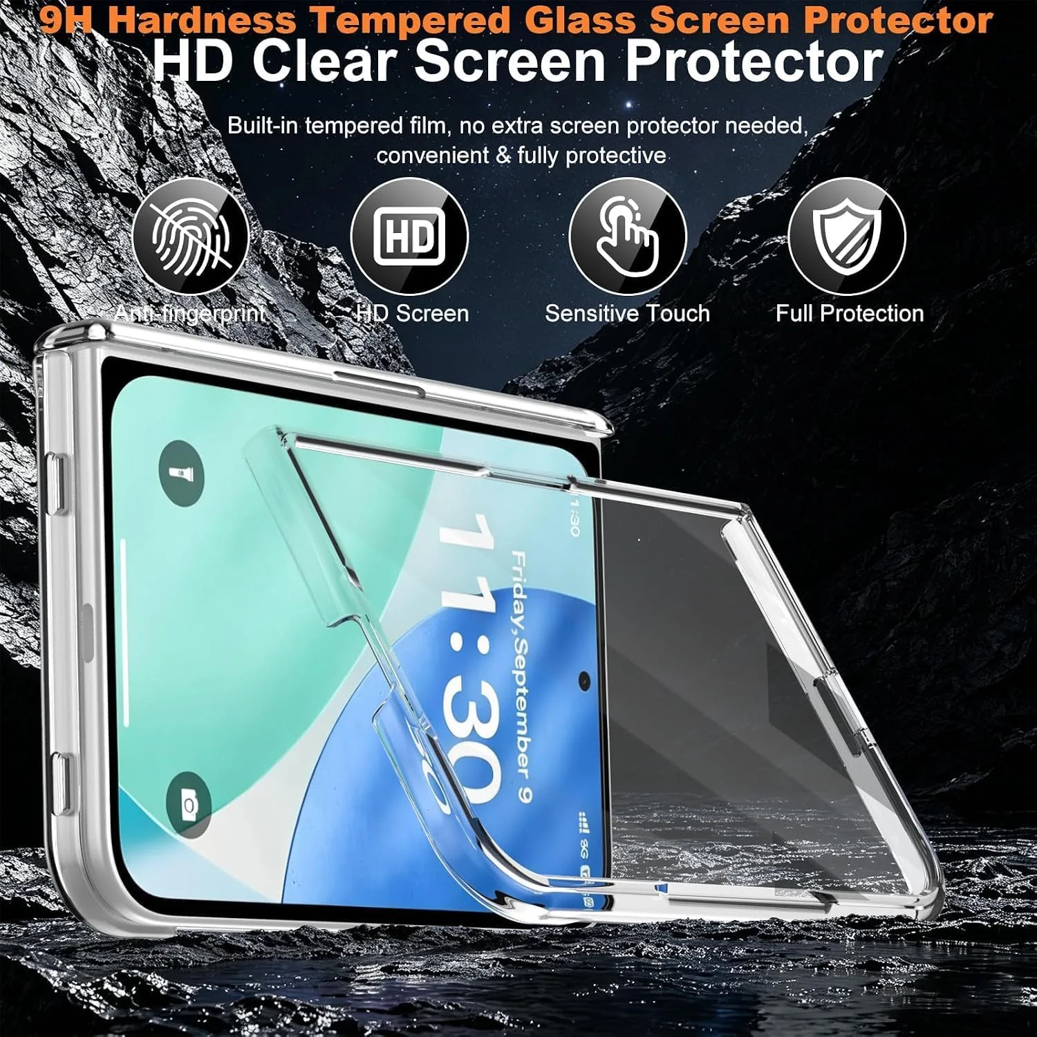 for iPhone Duo Case with Stand Compatible with MagSafe, Built-in Screen Protector & Spring Hinge Protection & Kickstand, Protection Phone Case for iPhone Duo Case Clear