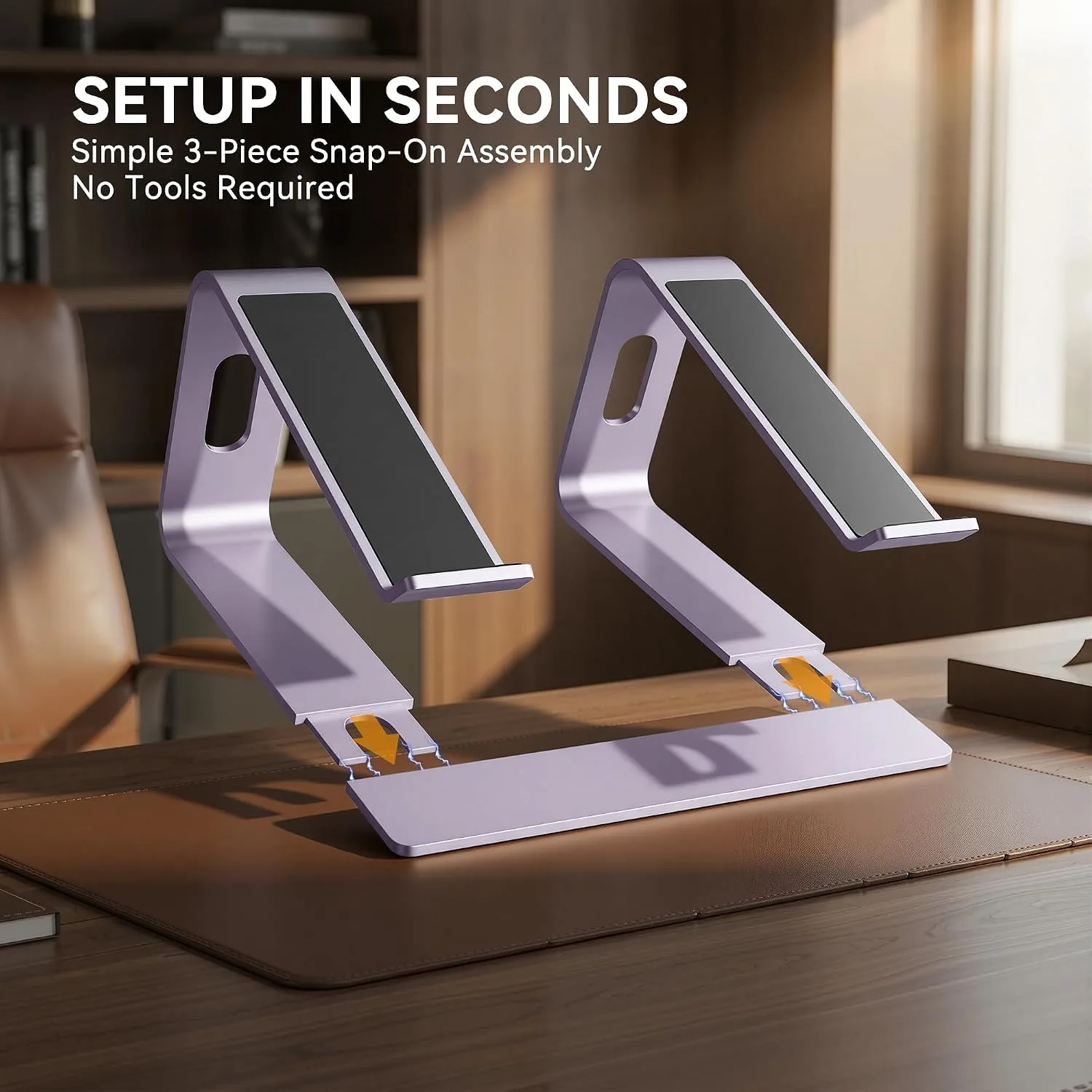 SOUNDANCE Laptop Stand, Aluminum Ergonomic Desk Riser, 10-15.6", Purple