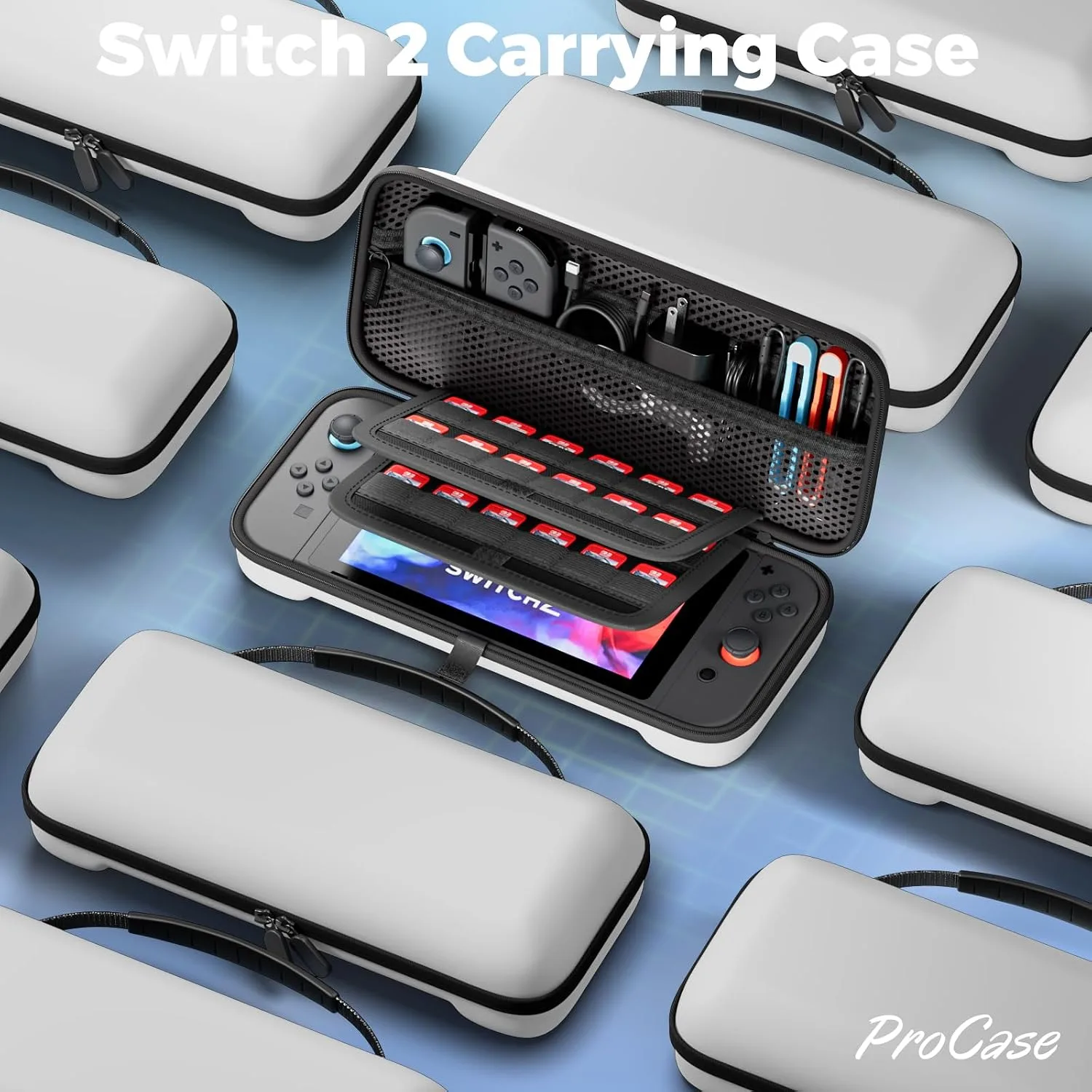 ProCase Carrying Case for Nintendo Switch 2 2025, Travel Case -White, L