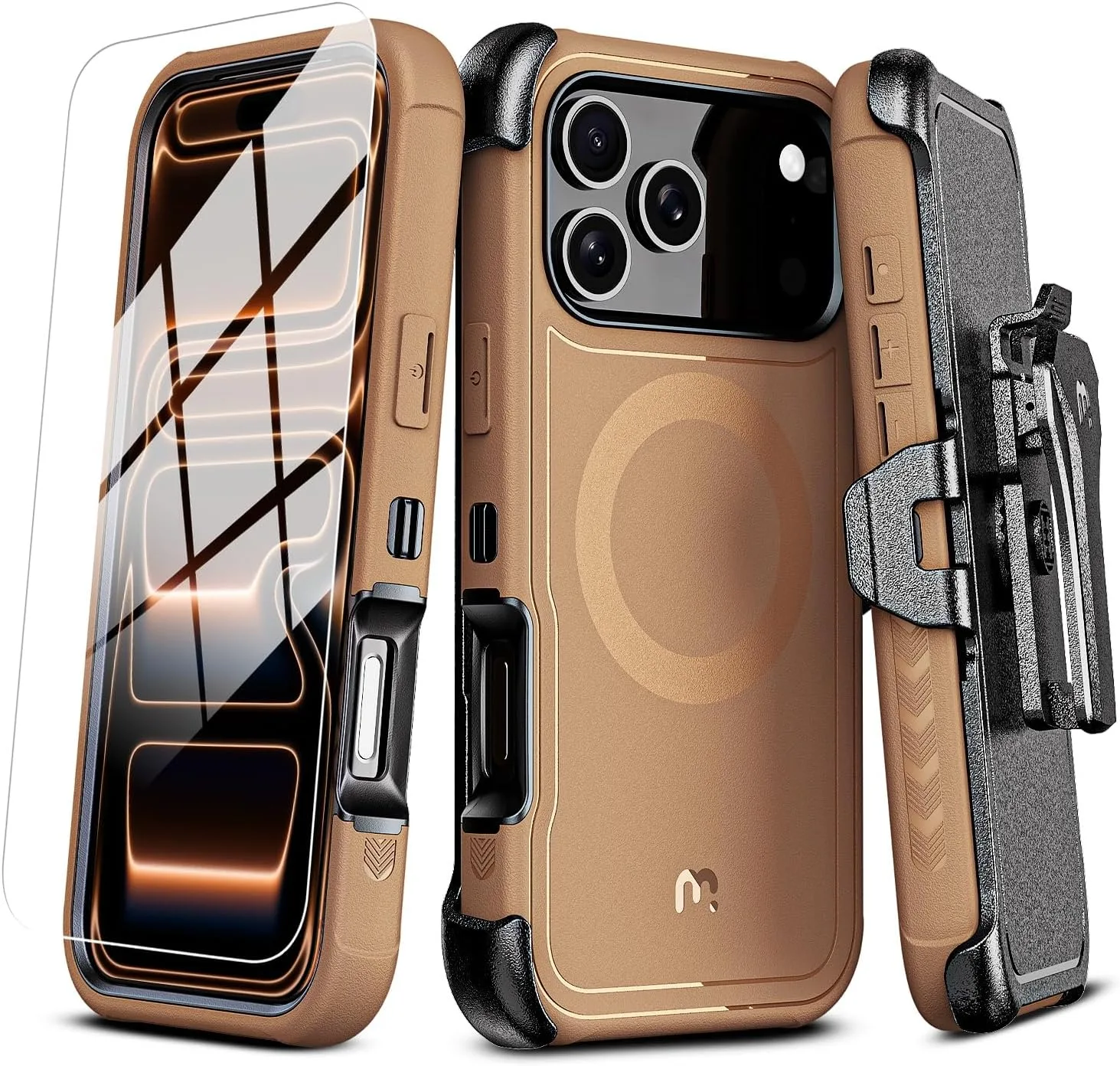 M MYBAT PRO for iPhone 17 Pro Max Case with Belt Clip Holster,Anti-Drop
