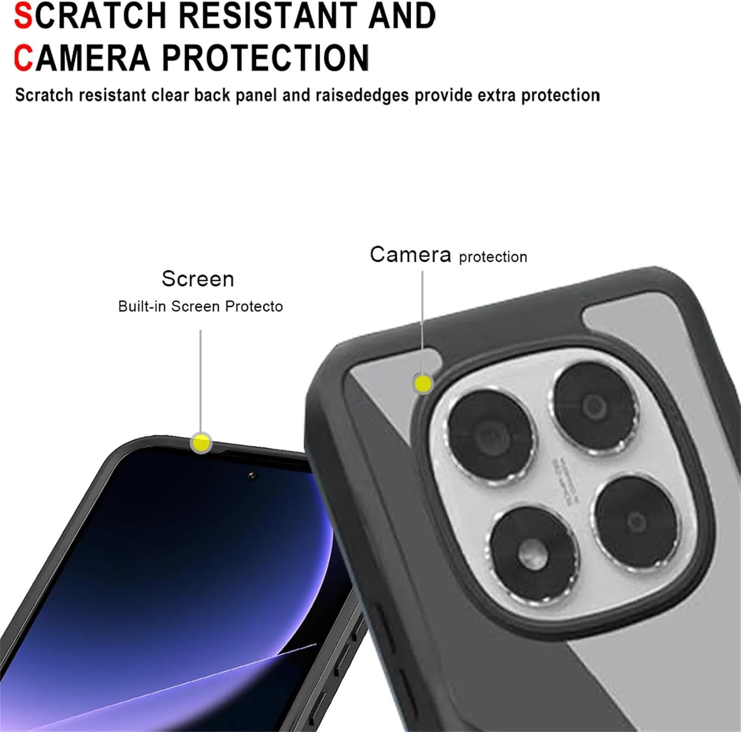 for Redmi Note 14 Pro+ Plus 5G Case with Screen Protector QB Blue