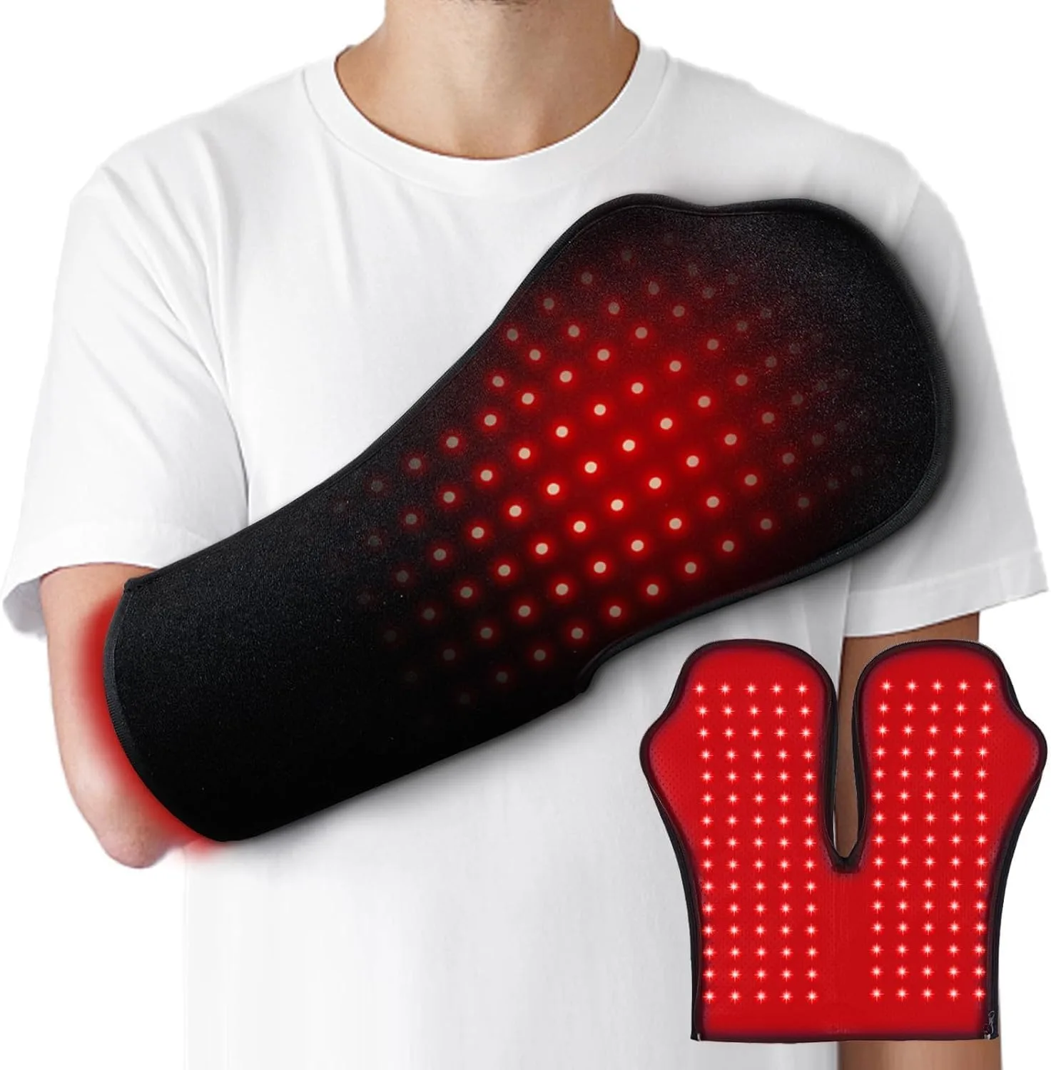Red-Light-Therapy-for-Hands,2026 Upgraded 4 Modes Infrared Light Therapy | for Finger Wrist Pain Relief,150 Dual Wavelength LED,Consisting of Adjustable Power and Time Controller,16.5 * 7.8IN