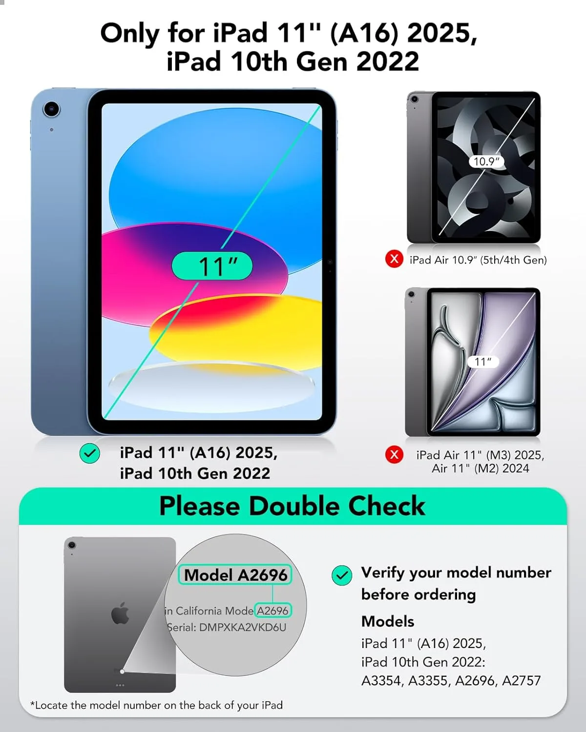ESR for iPad A16, iPad 11th/10th Gen Case, Classic Series, Clear