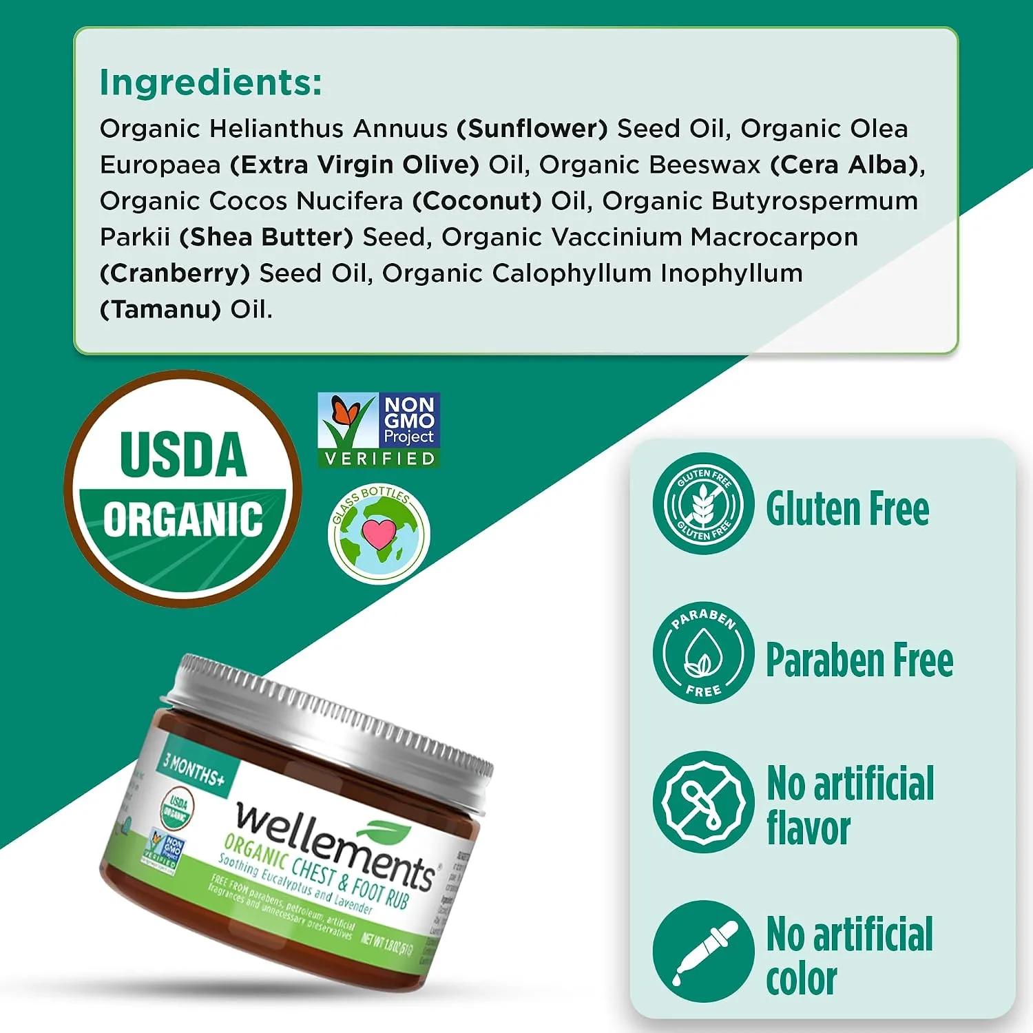 Wellements Organic Baby Chest & Foot Rub Congestion Eucalyptus 3 Months+