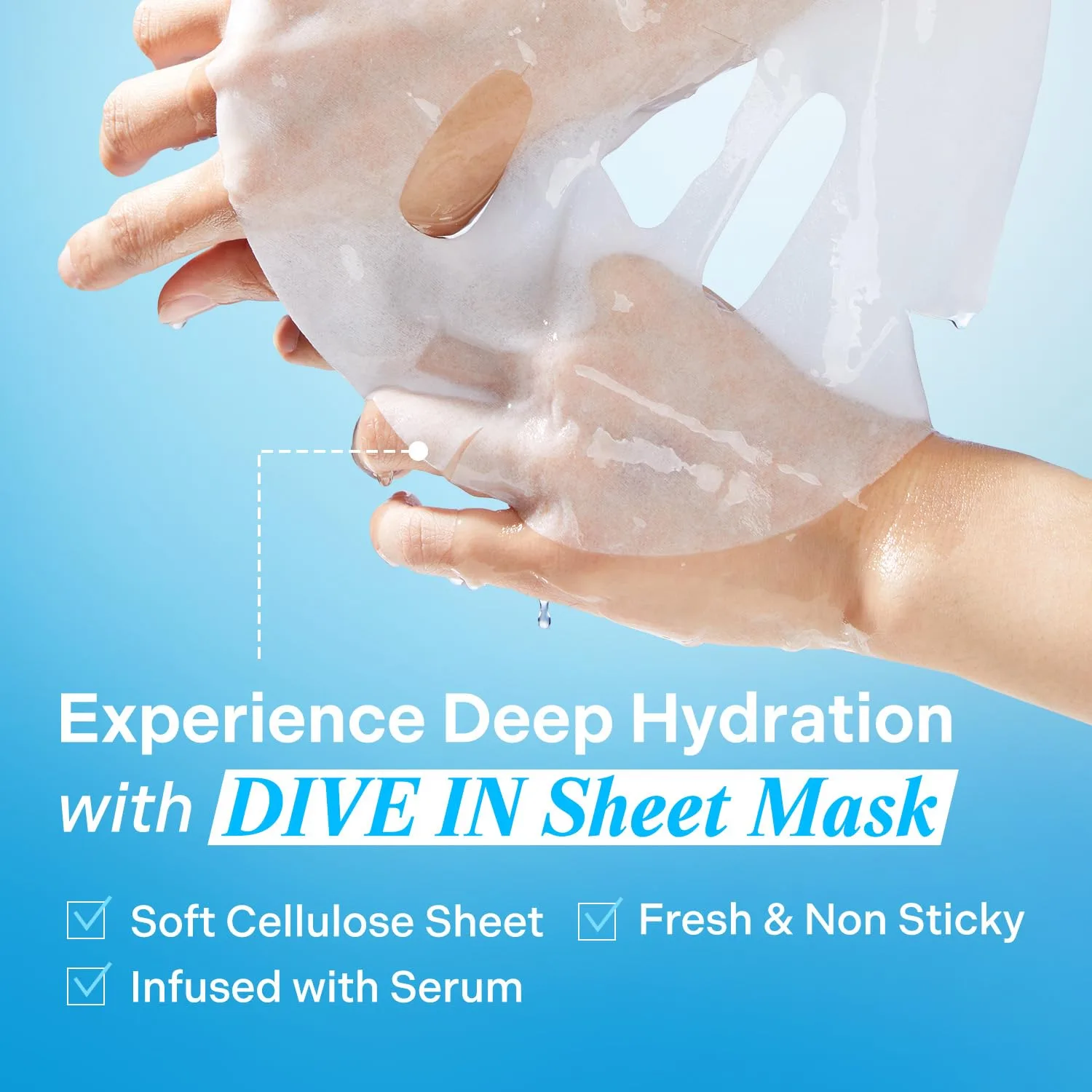 Torriden DIVE IN Hyaluronic Acid Facial Mask (10 sheets) | Deep Hydration Korean Face Sheet Mask | Panthenol & Allantoin | Korean Skincare Mask (Pack of 2)