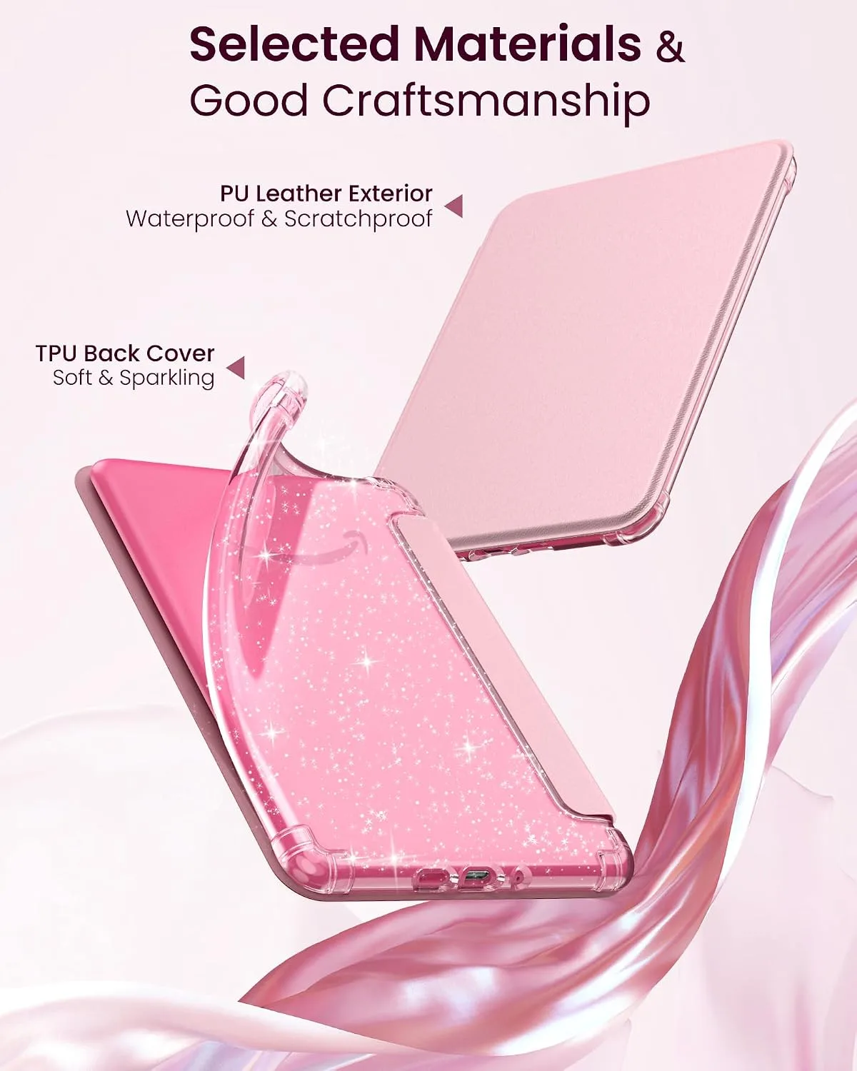 MoKo Case for 7" Kindle Paperwhite 12th Gen & Colorsoft 2024, Pink