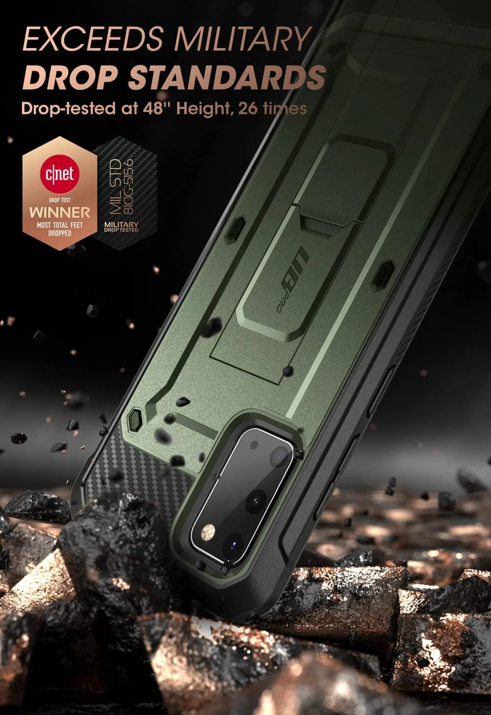 SUPCASE for Galaxy S20 FE Case with Built-in Screen Protector, Green