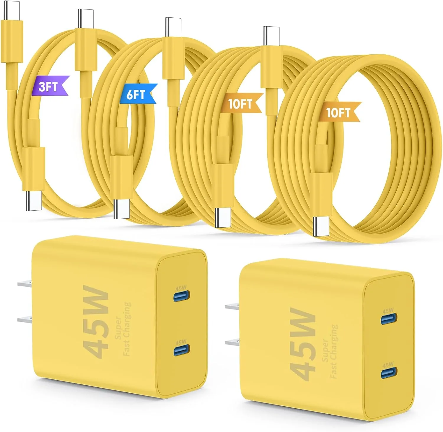 QZIIW iPhone 18 17 16 Pro Max Fast Charger,45W Dual Port USB C Fast Charger