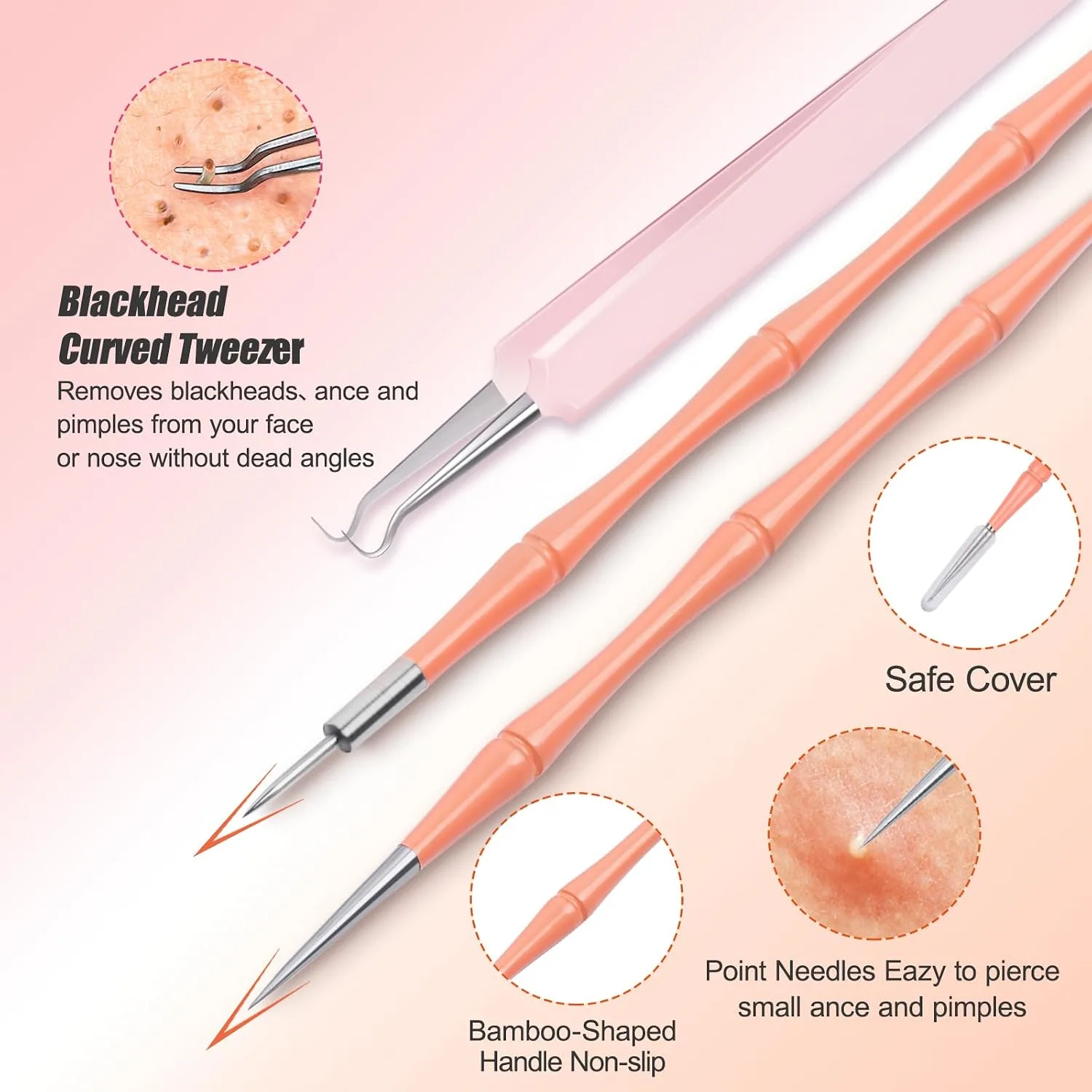 Pimple Popper Tool Kit, MORGLES 14-Heads Acne Zit Popper Extraction Tools