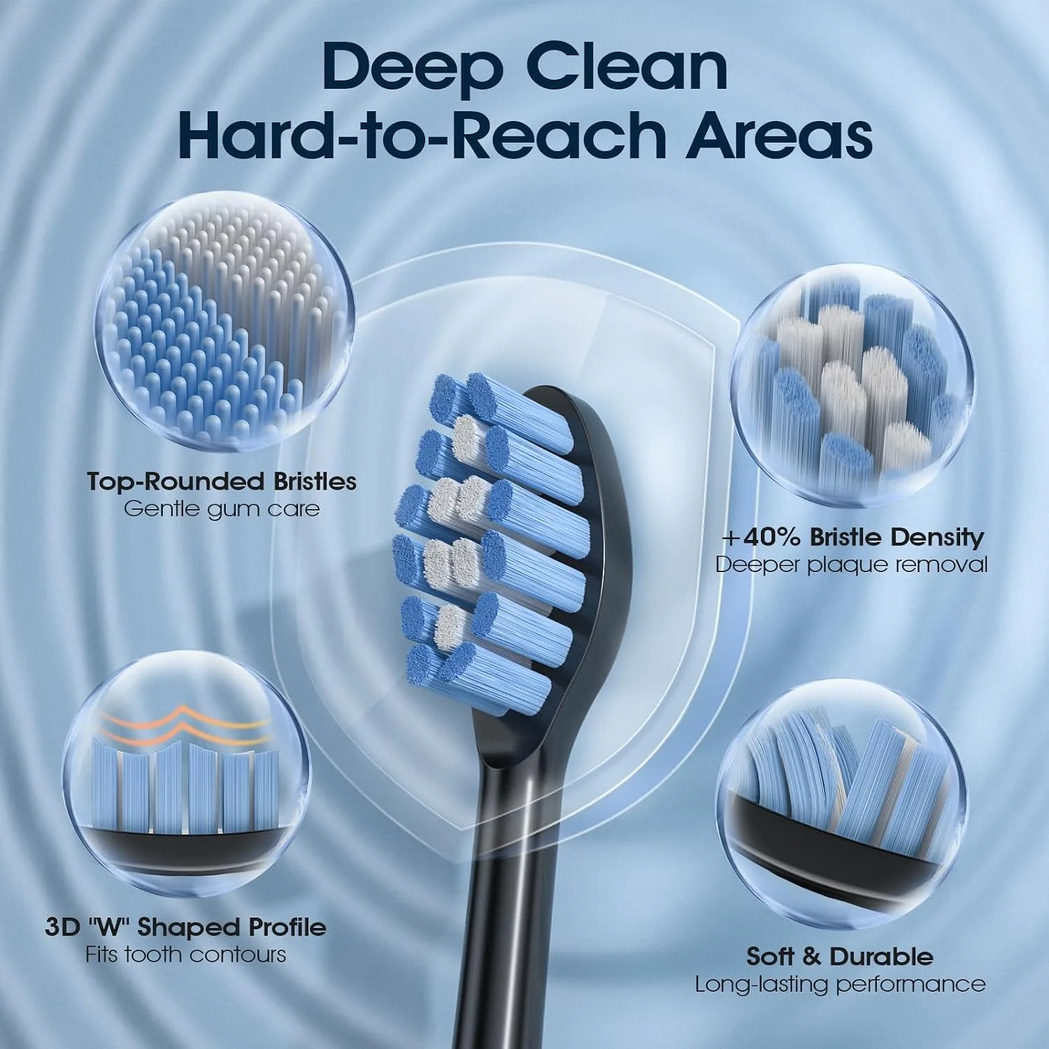 OasiSmile X610 Sonic Electric Toothbrush for Adults,5 Modes & 6 Brush Heads