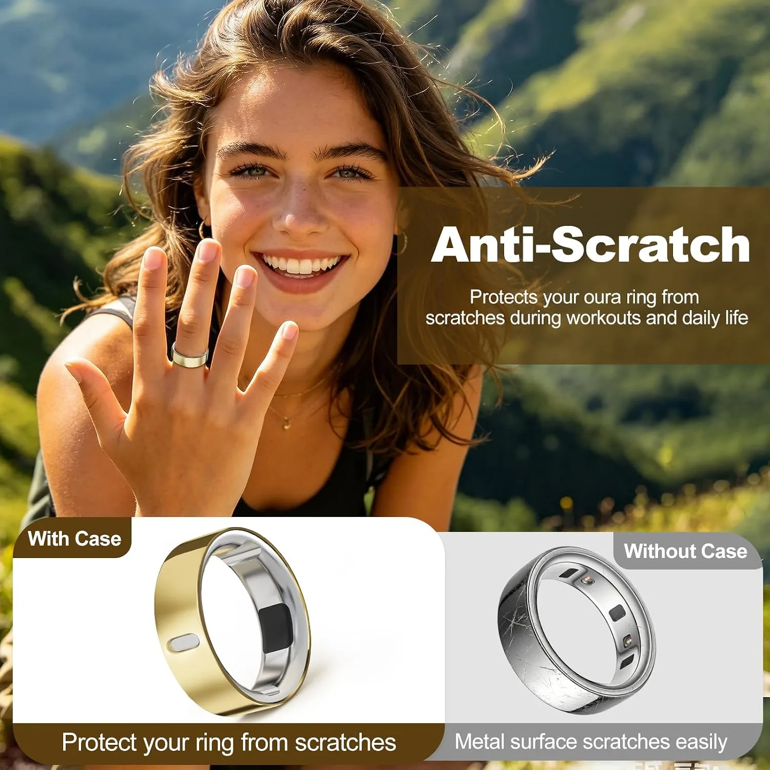 4 Pack Upgraded Ring Covers Compatible with Oura Ring Gen 4/Gen 3 Size 11