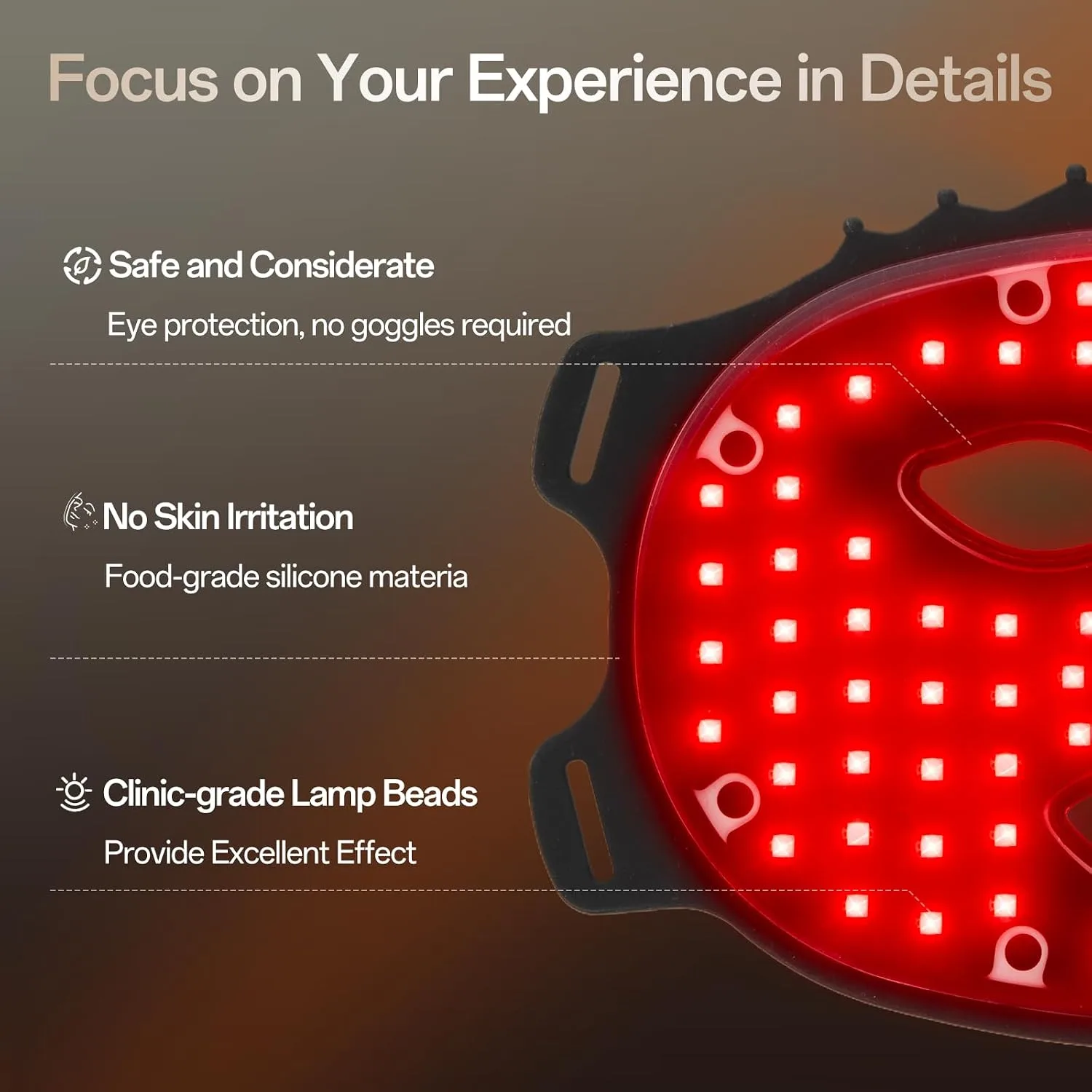 Red Light Mask for Face - 7 Colors Cordless Silicone Face Mask, Facial Mask Skincare at Home, Skin Care Mask Suitable for Women, Soft Flexible, Portable