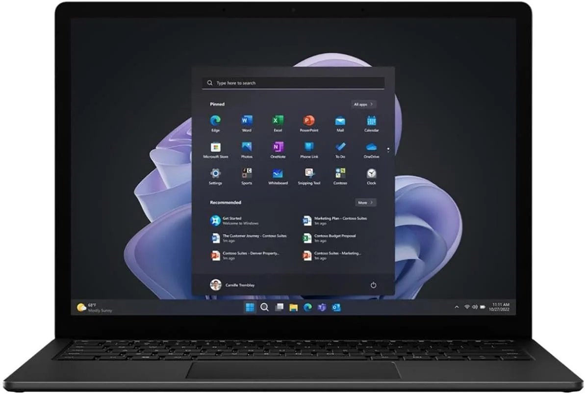 Microsoft Surface Laptop 5 13.5" Touchscreen Notebook - 2256 x 1504 - Intel Core i7 12th Gen i7-1265U - Intel Evo Platform - 16 GB Total RAM - 256 GB SSD - Matte Black (Renewed)