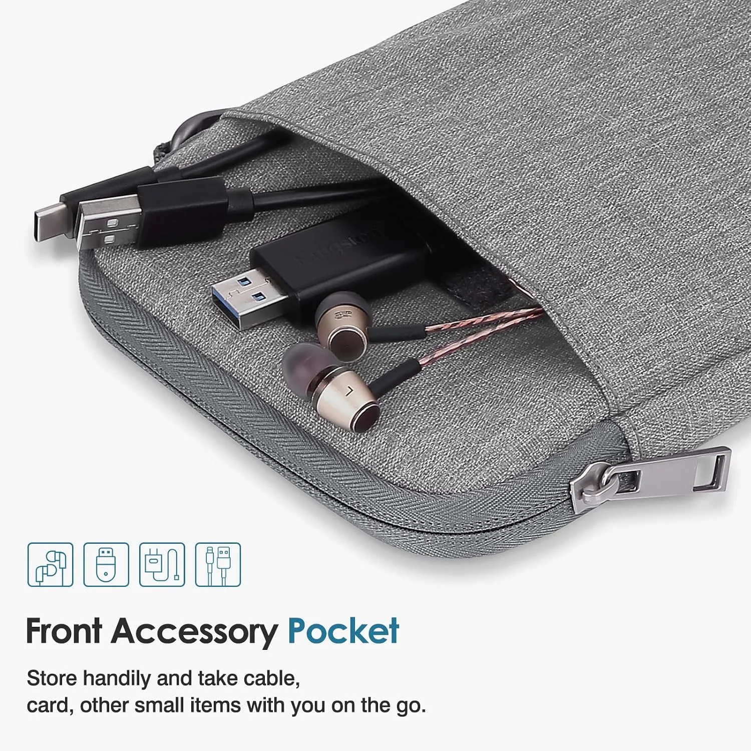 MoKo Padded Ereader Sleeve Case for 6-7 inch Tablet Sleeve Bag Protective Cover Pouch with a Carabiner, Compatible with 7" eReader Colorsoft Signature Edition 2024, 7" Paperwhite 12th, Light Gray