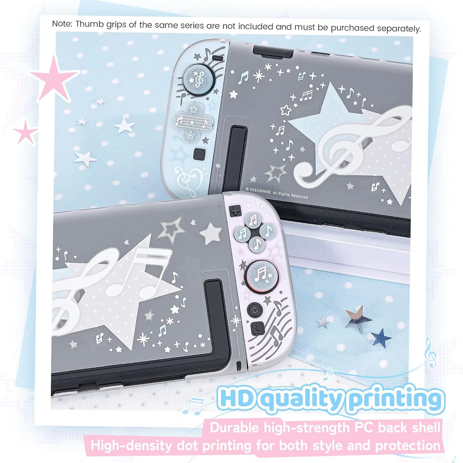 GeekShare Protective Shell Compatible with Switch 2 (Music Notes)