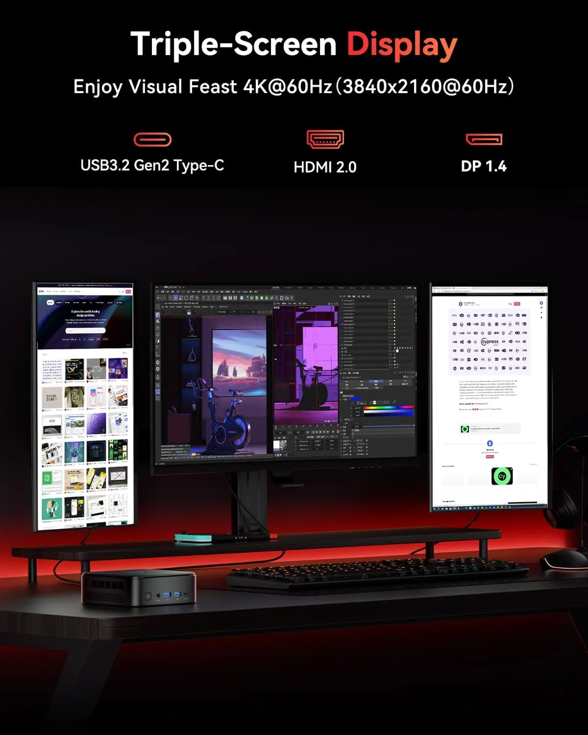KAMRUI E3B Mini PC, AMD Ryzen 5 7530U, 16GB LPDDR4X, 512GB SSD