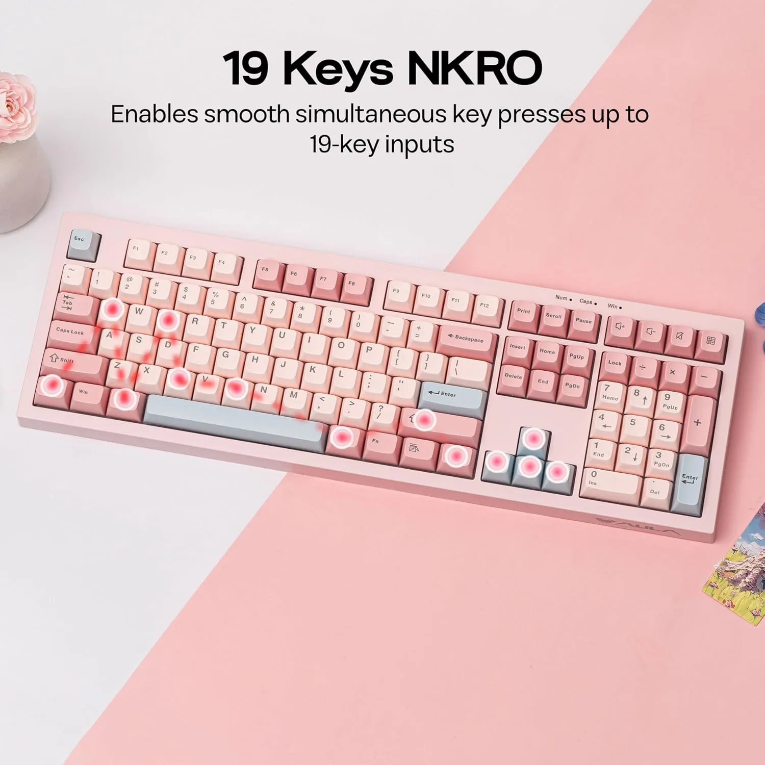 MechLands Aula S102 Membrane Gaming Keyboard w/Number Pad, 100% Full Size