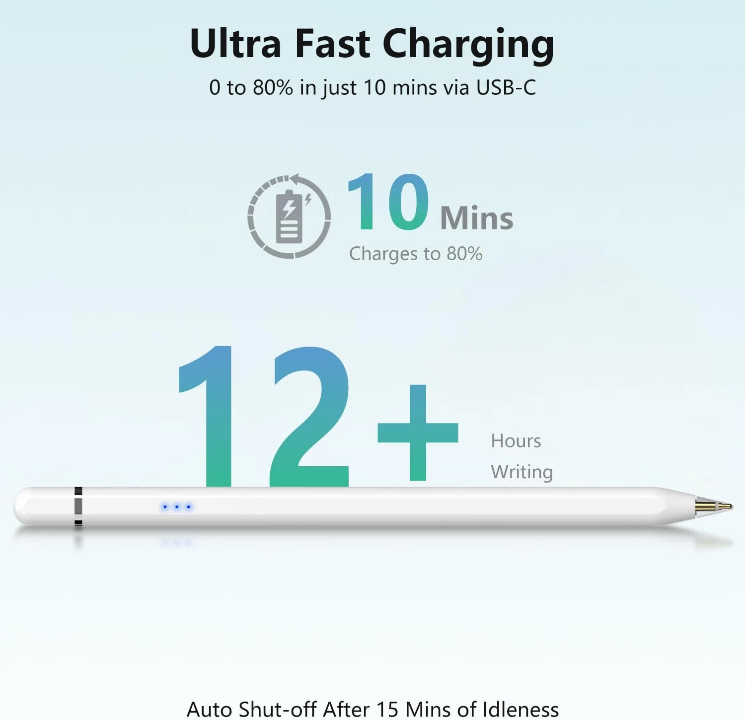Stylus Pen for Apple iPad 2018–2026, Magnetic Charging iPad Pencil 2nd Generation &1st Generation with Tilt Sensitivity& Palm Rejection, Pencil for iPad A16 Pro 11/12.9/13, Air, Mini Transparent Tip