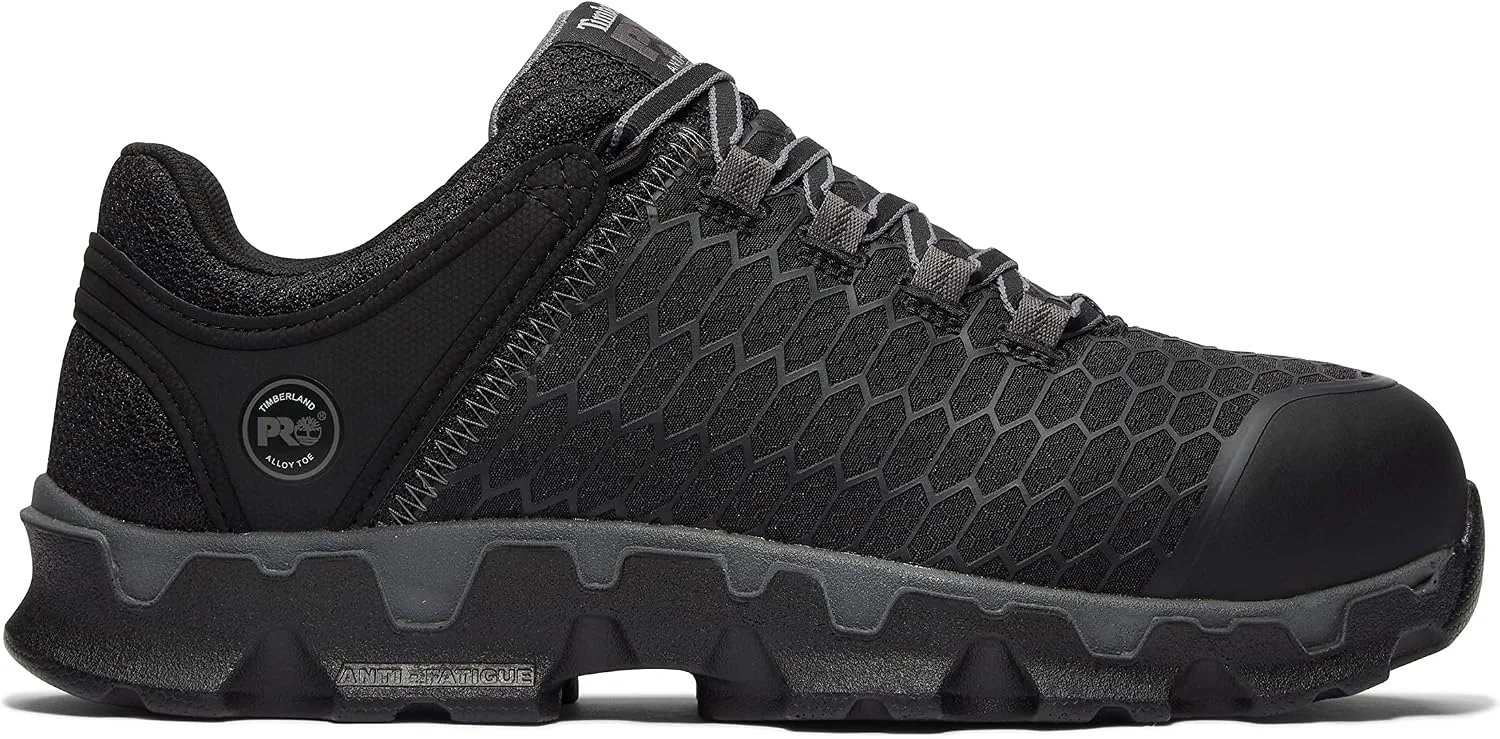 Timberland PRO Men's Powertrain Sport Alloy Safety Toe Industrial Athletic Work Shoe, Black/Grey-2024 New, 9