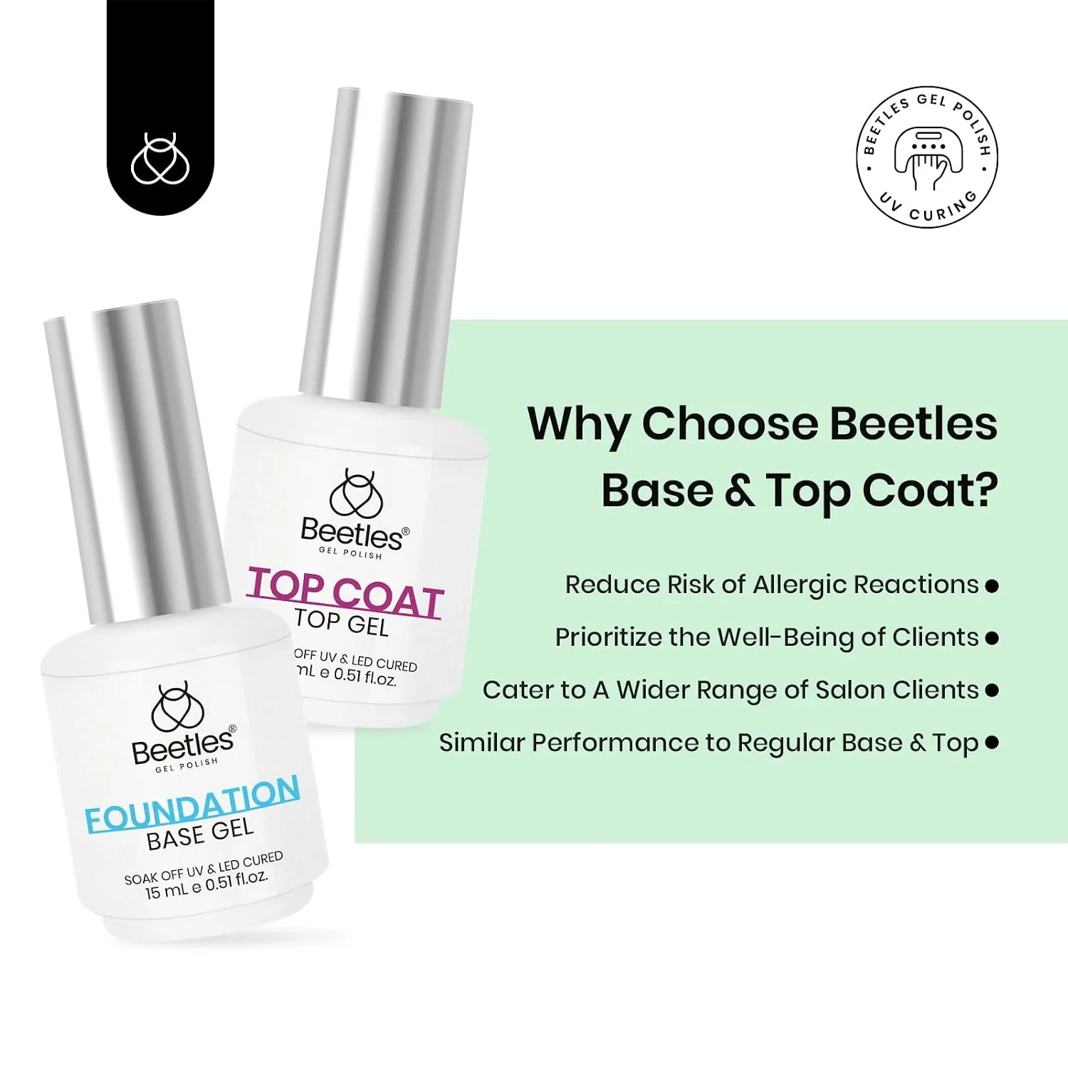 Beetles HEMA Free Base and Top Coat Set 2Pcs 15ML
