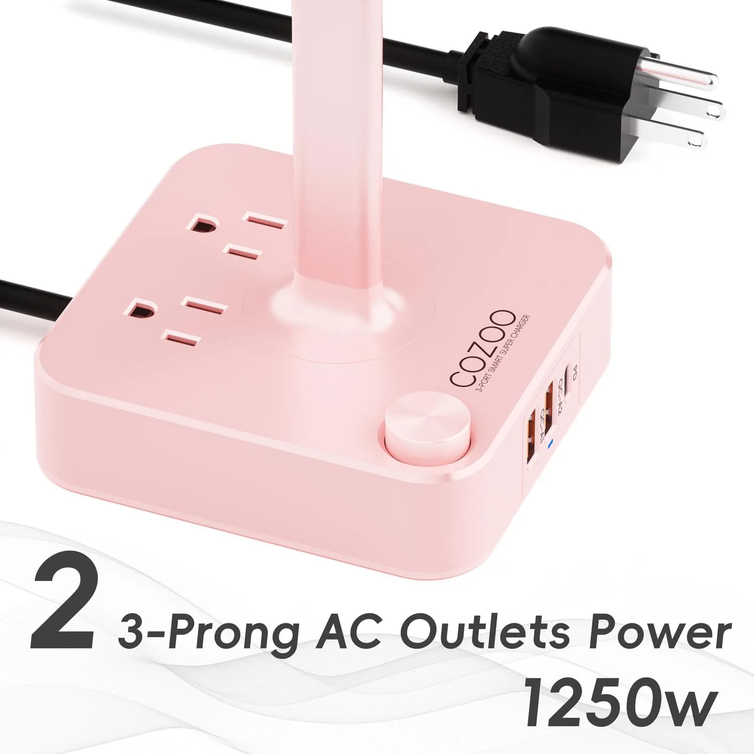 cozoo Headphone Stand with Charger, USB C, Gifts for Gamers Men, Pink