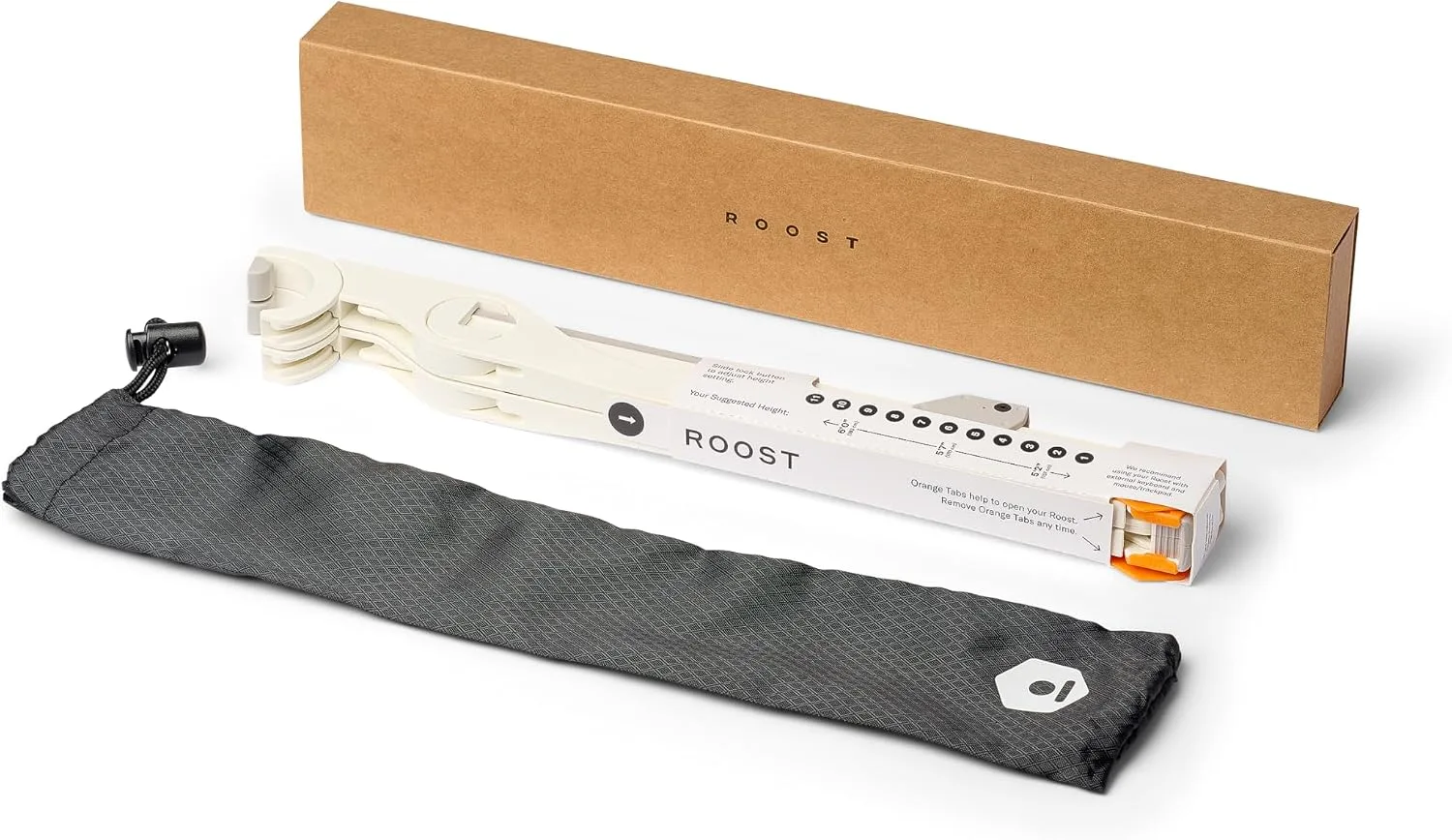 Roost V3 Plus - Ultra Portable and Adjustable Laptop Stand - Quick-Release Height Adjustment, 5 to 14 inch Screen Lift, Patented Rigid Folding Structure and Self-Adjustings Laptop Grips | Dune Color