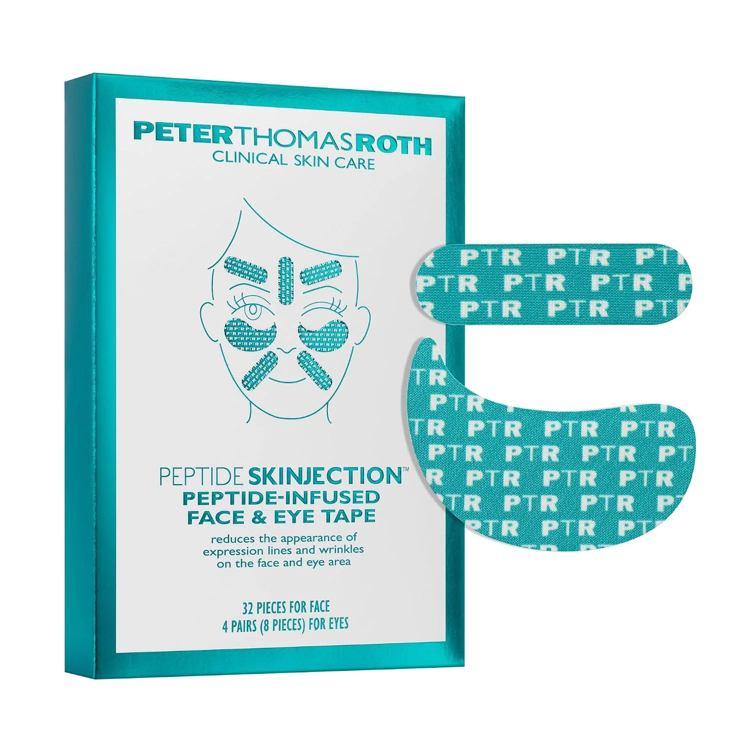 Peter Thomas Roth | Peptide Skinjection™ ​Peptide-Infused Face & Eye Tape | Face Tape For Wrinkles and Aging Skin | Peptide Face Tape