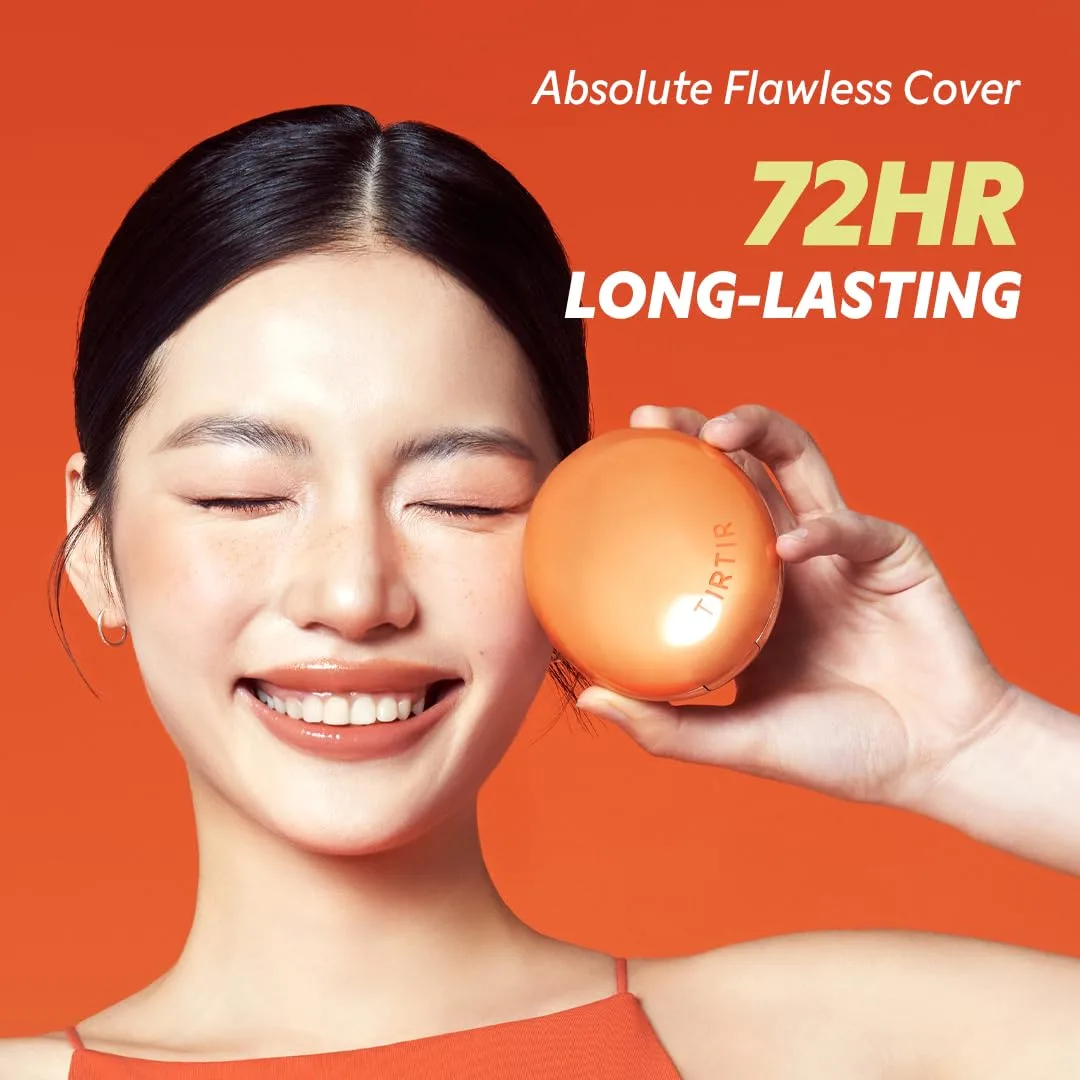 TIRTIR Mask Fit Ai Filter Cushion Foundation | AI-Like Semi-Matte Finish - Up to 72-Hour Medium to Full Coverage Korean BB Cushion Make up Beauty, #17N Vanilla, 0.63 Fl Oz
