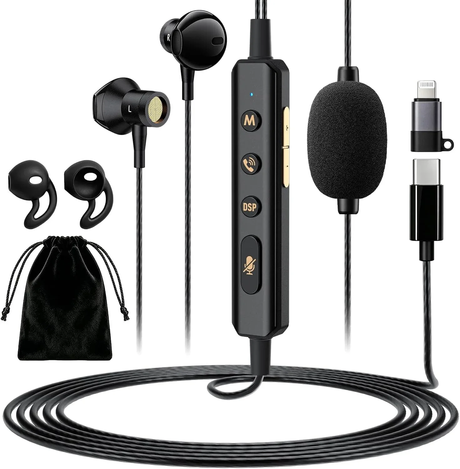 Facmogu Sound Card Karaoke Headset con micrófono para streaming en vivo