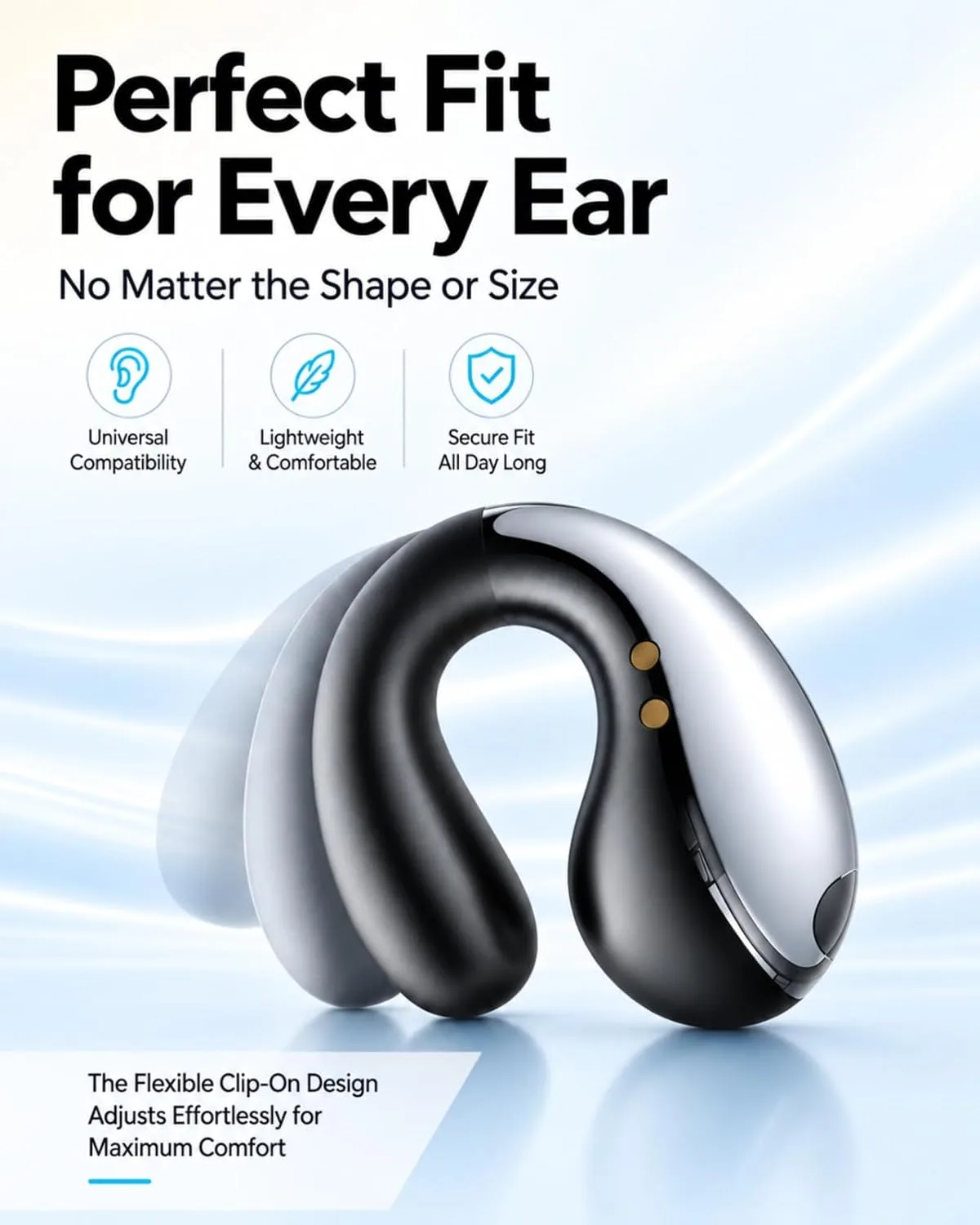 Ultra Open Ear Earbuds, Clip On Wireless Ear Buds, Lightweight Headphones